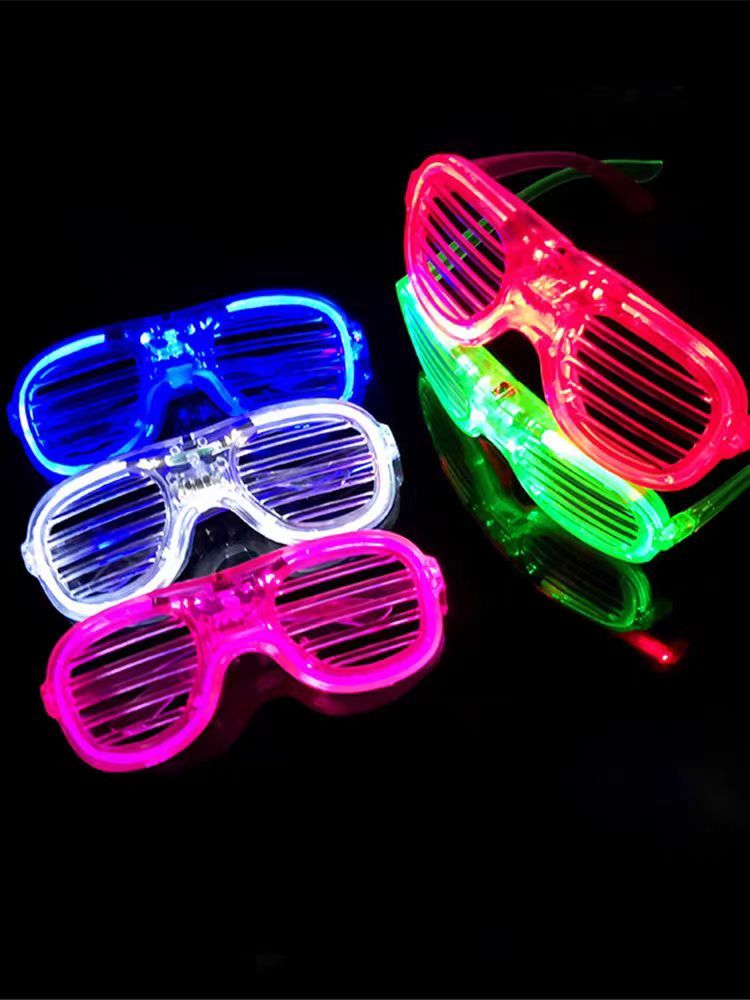 发光百叶窗眼镜批发LED酒吧KTV气氛道具网红闪光蹦迪成人冷光眼镜冷光眼镜框直销详情10