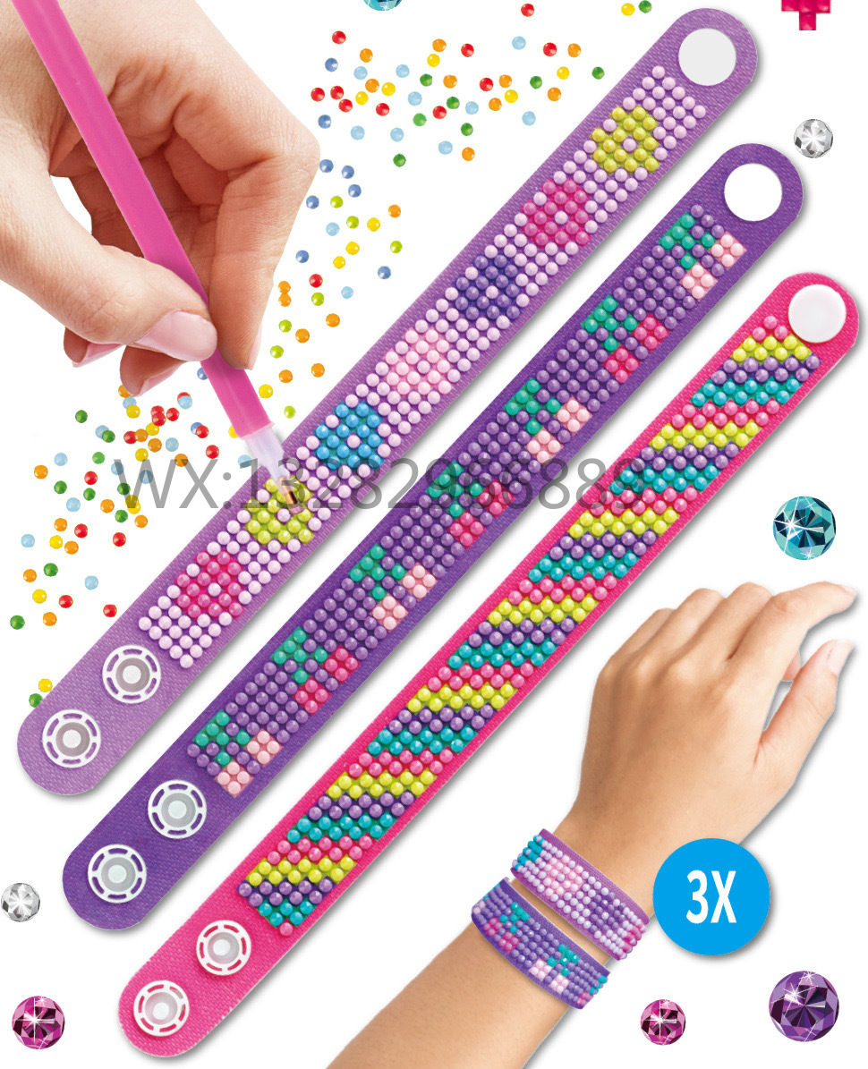 EVA Dot Diamond Bracelet Three-piece Creative DIY Diamond Painting Bracelet Dot Diamond bracelet EVA Handmade bracelet Diamond painting pic 11