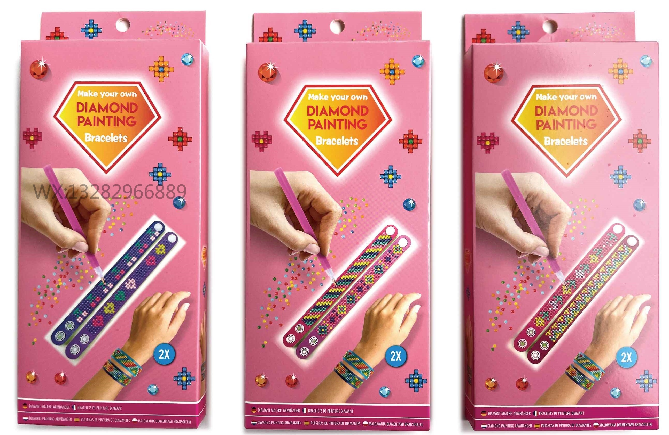 EVA点钻手环两条盒装 创意DIY钻石画手环点钻手链 EVA手环钻石画详情2