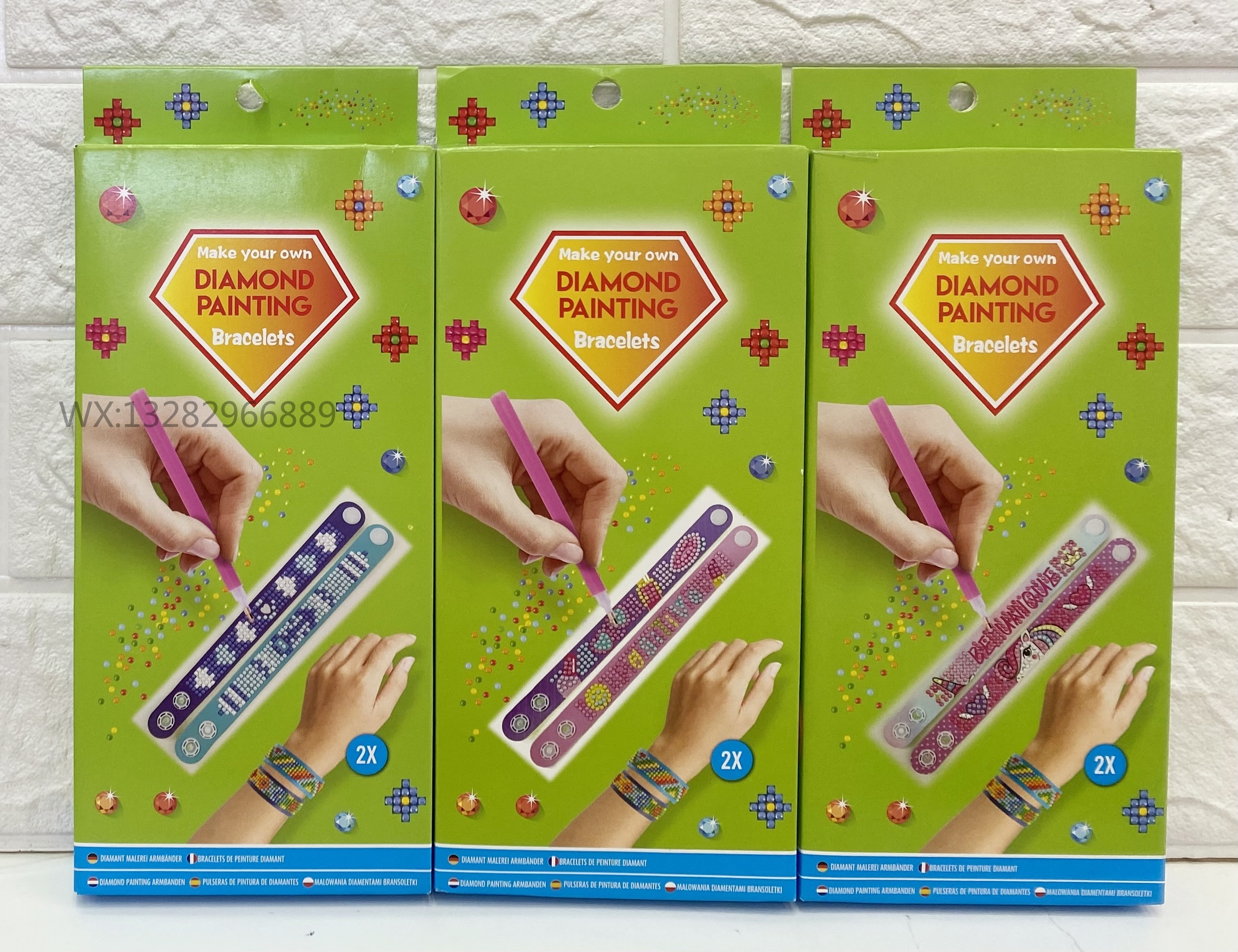 EVA点钻手环两条盒装 创意DIY钻石画手环点钻手链 EVA手环钻石画详情8