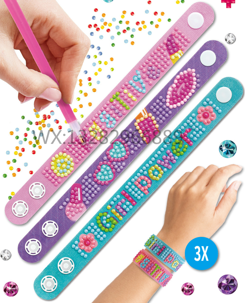 EVA Dot Diamond Bracelet Three-piece Creative DIY Diamond Painting Bracelet Dot Diamond bracelet EVA Handmade bracelet Diamond painting pic 8