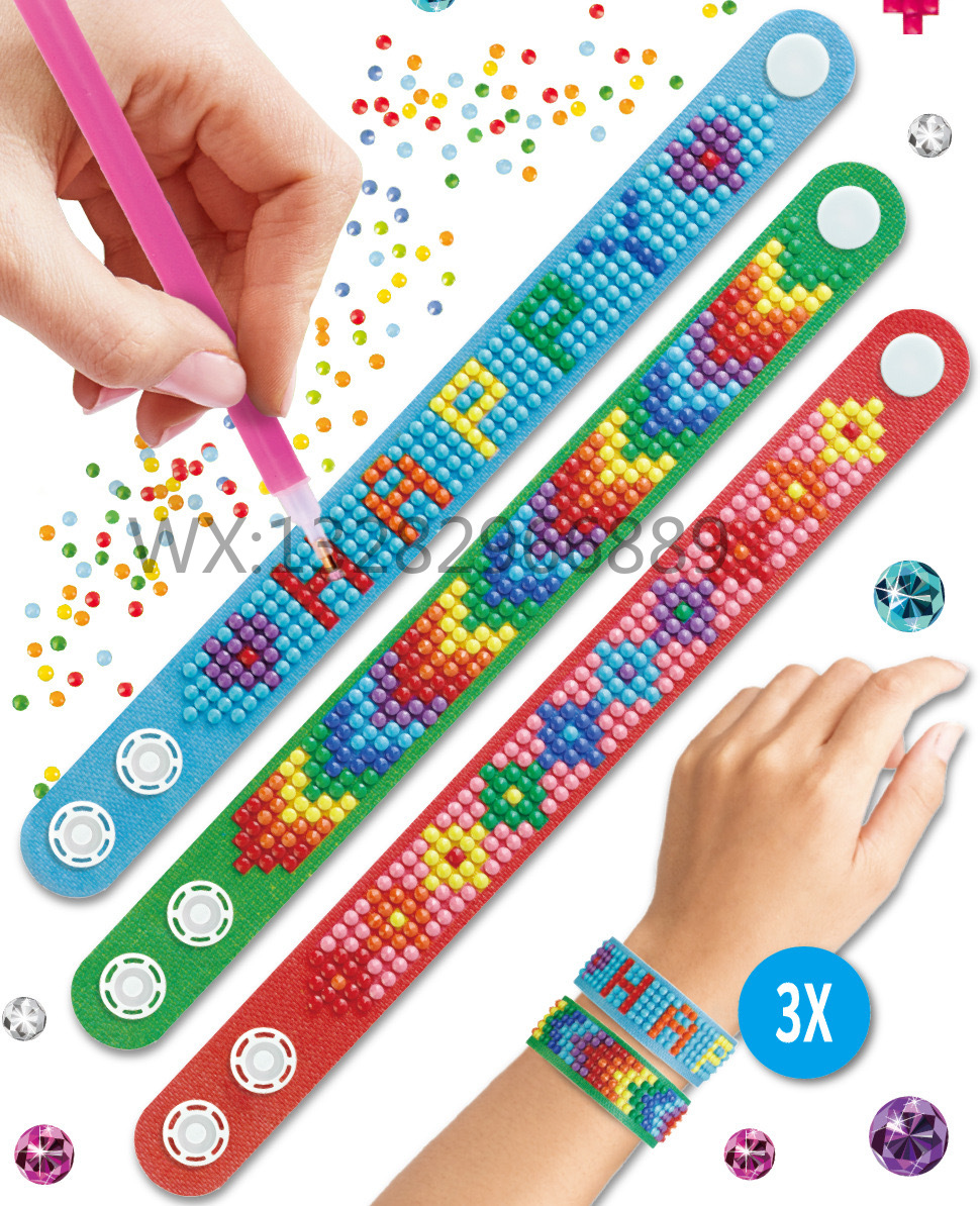 EVA Dot Diamond Bracelet Three-piece Creative DIY Diamond Painting Bracelet Dot Diamond bracelet EVA Handmade bracelet Diamond painting details Picture