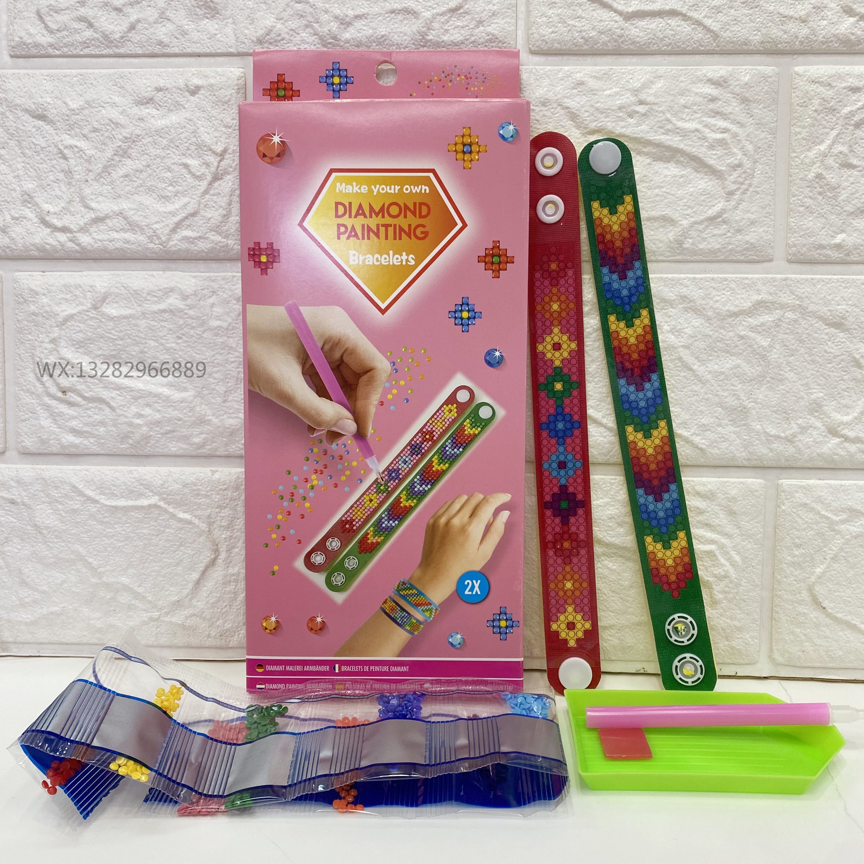 EVA点钻手环两条盒装 创意DIY钻石画手环点钻手链 EVA手环钻石画详情9