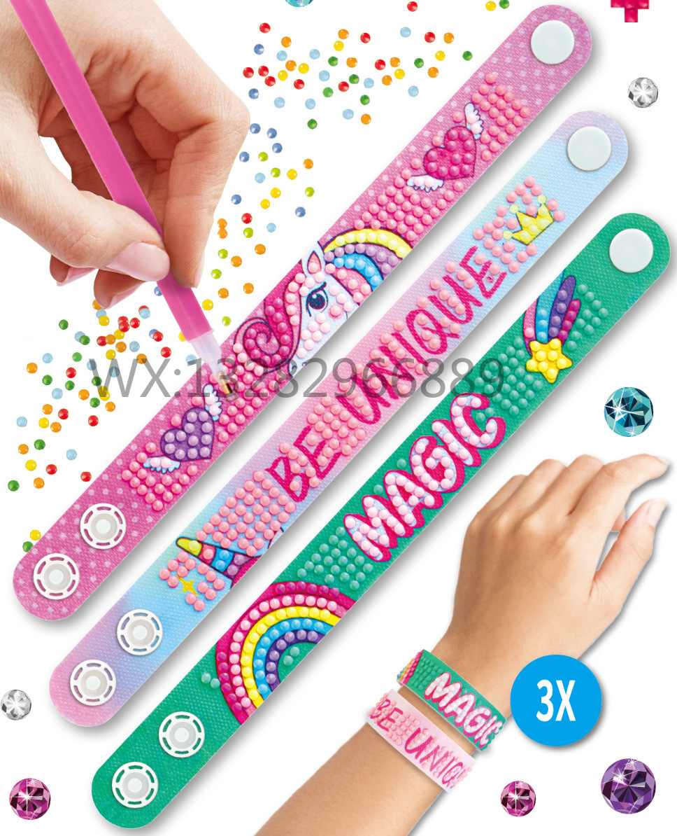 EVA Dot Diamond Bracelet Three-piece Creative DIY Diamond Painting Bracelet Dot Diamond bracelet EVA Handmade bracelet Diamond painting Specification image