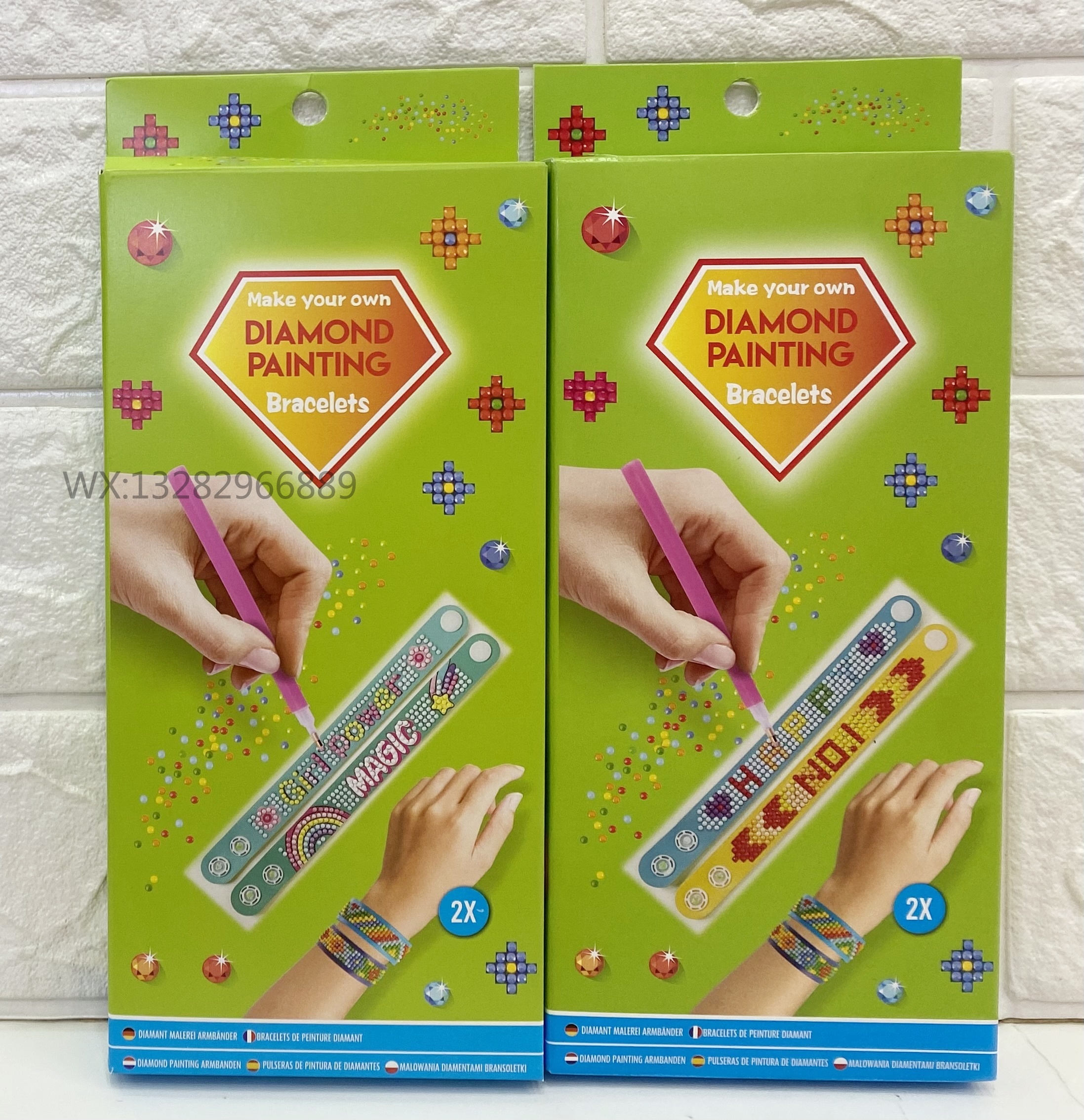 EVA点钻手环两条盒装 创意DIY钻石画手环点钻手链 EVA手环钻石画详情6