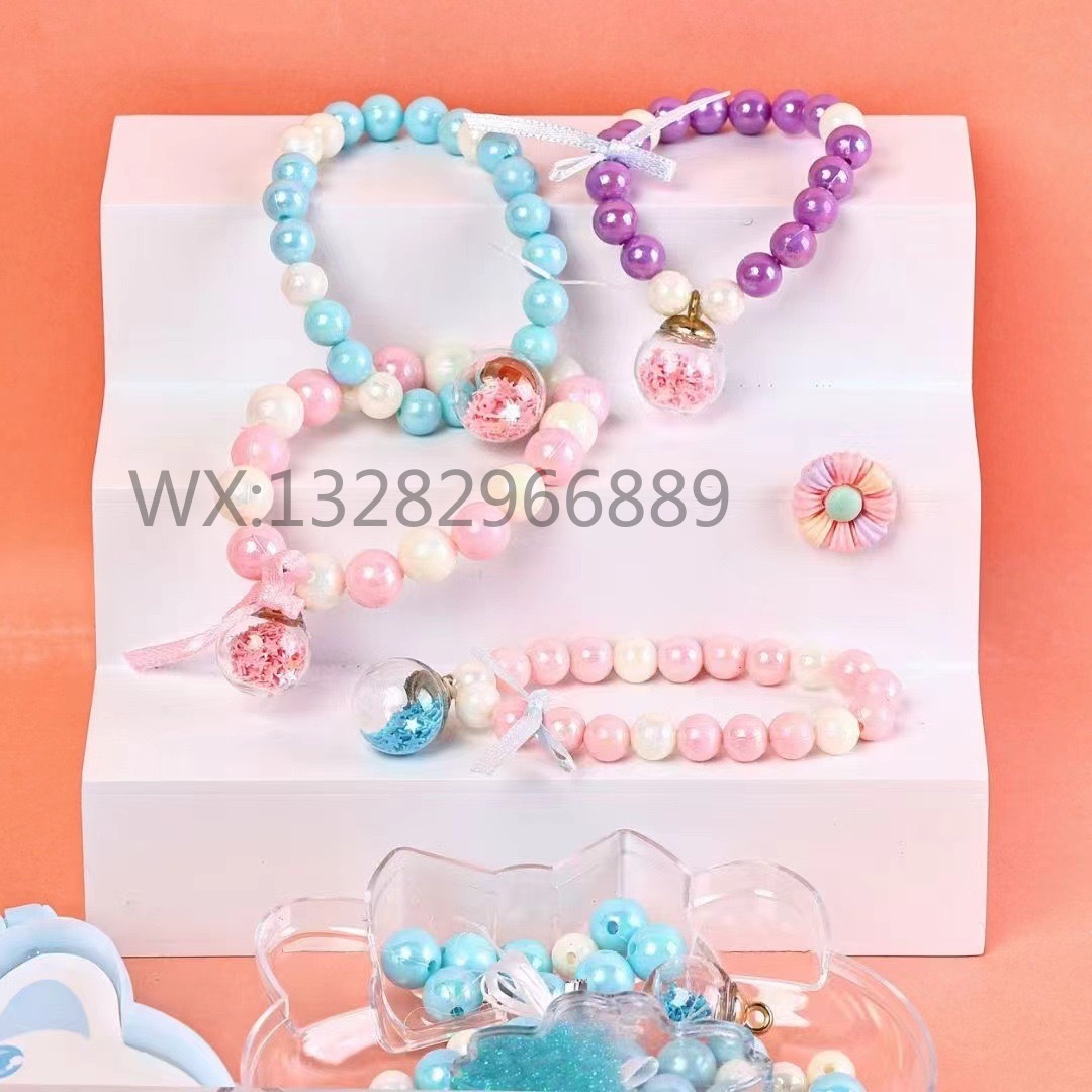 Children's Flowing Sand hand-held beaded set Hand-held beaded Princess Handmade DIY Toy Children's two-in-one gift box details Picture
