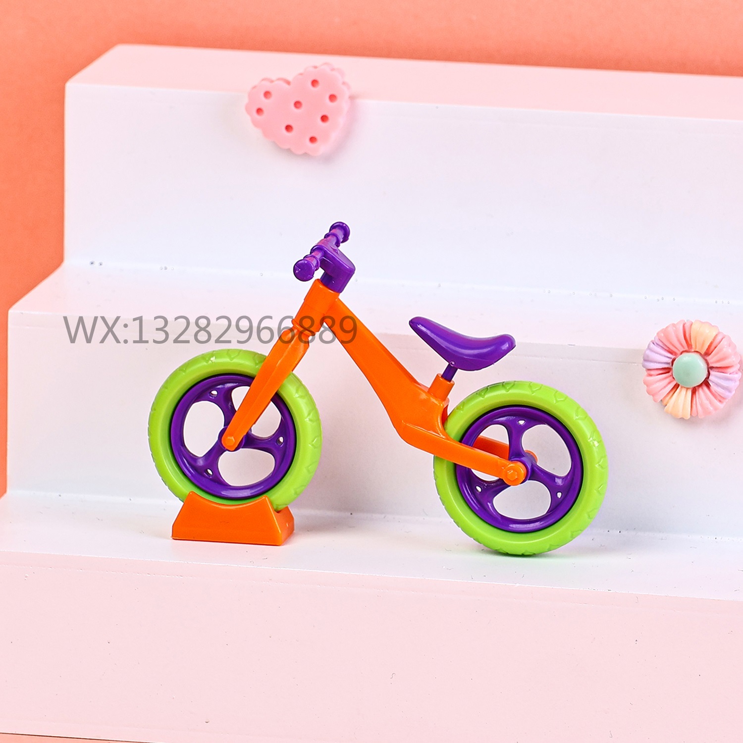 diy自行车拼装玩具盒装 萝卜拼装自行车卡通模型造型立体童年玩具细节图