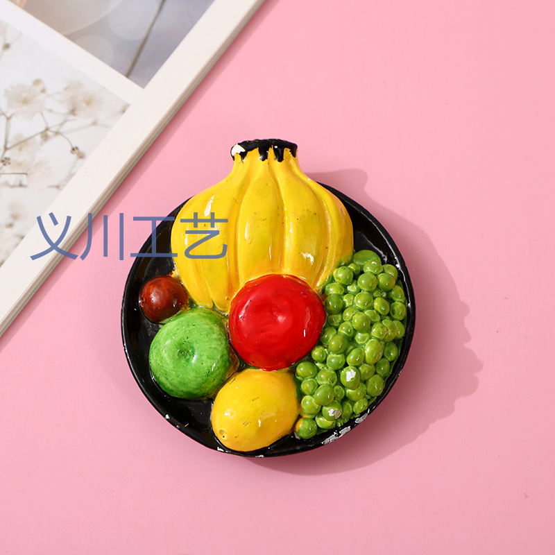 厂家定制款　印度大食玩冰箱贴面包咖啡巧克力仿真立体创意蛋糕水果爆款冰箱贴细节图