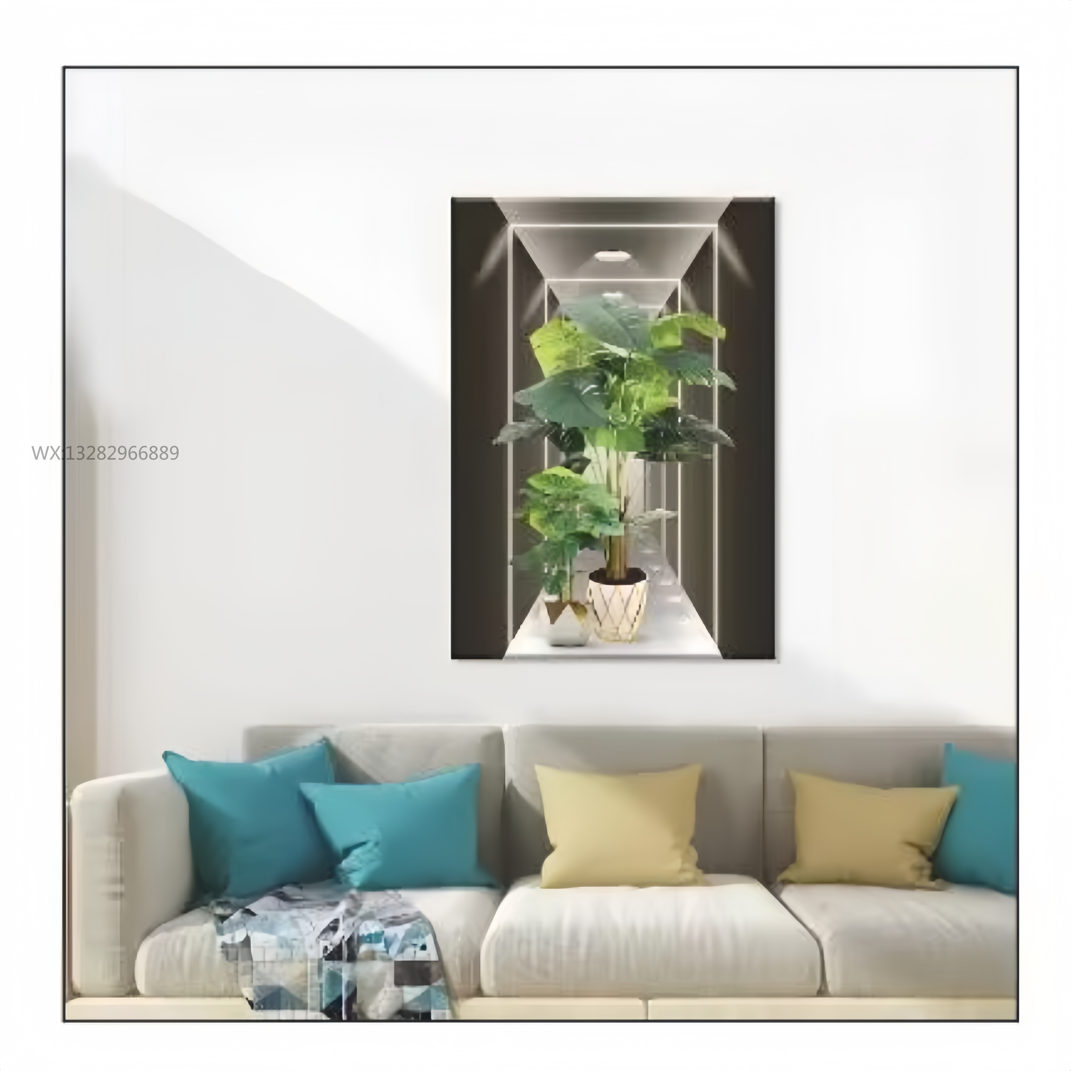 仿真立体盆栽相框贴画相框墙贴立体手工层层墙贴客厅卧室装饰墙贴