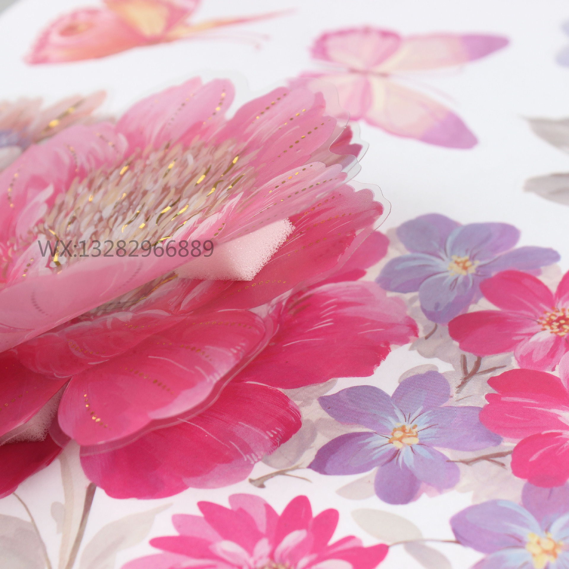 3D stereoscopic flower and butterfly decorative stickers, iron tower, animal stereoscopic vases, and wall stickers for home rooms pic 11