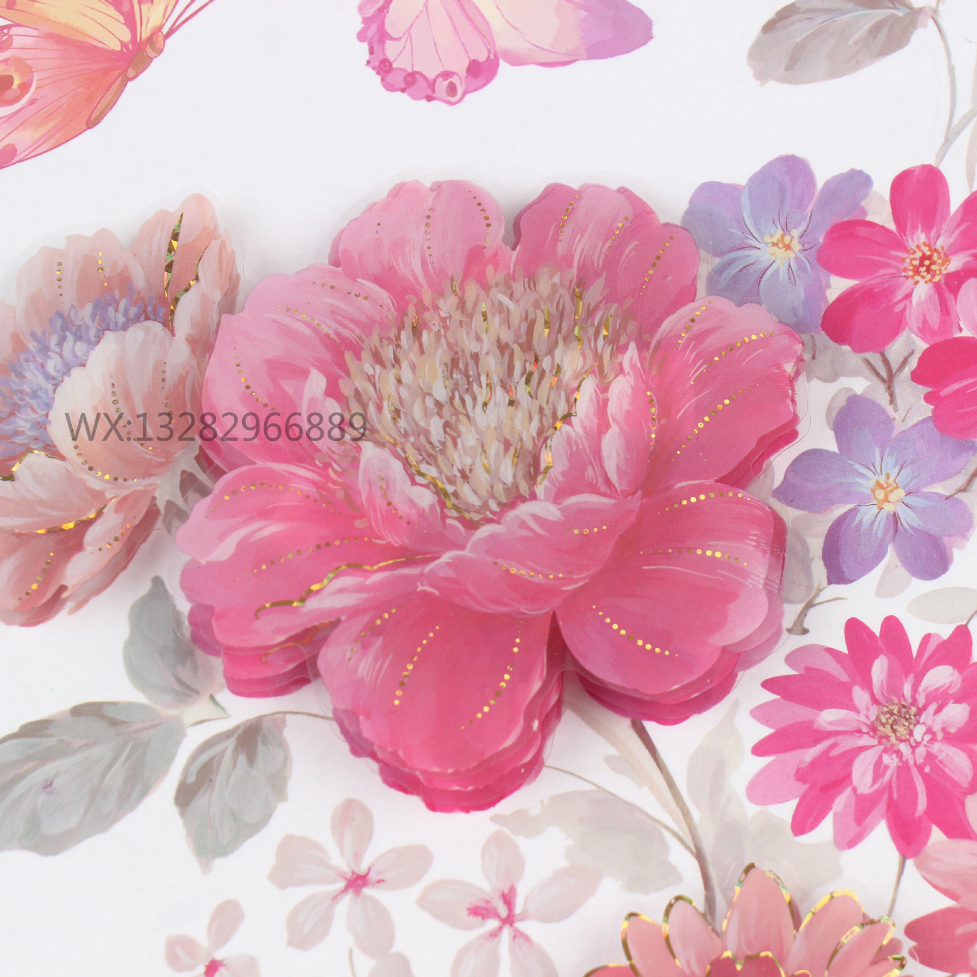 3D stereoscopic flower and butterfly decorative stickers, iron tower, animal stereoscopic vases, and wall stickers for home rooms pic 9