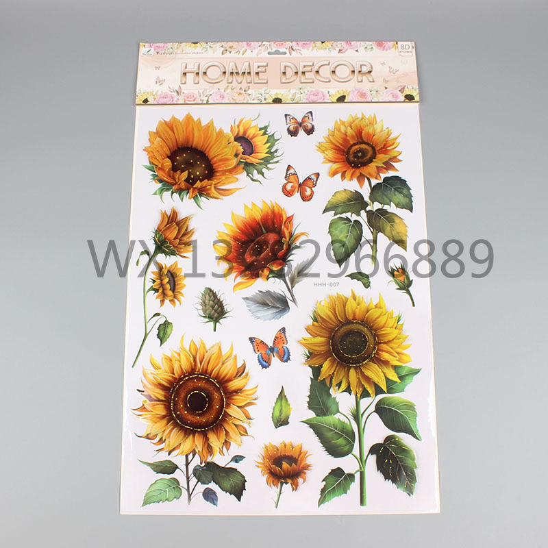 3D立体花朵蝴蝶装饰贴画 立体花瓶装饰家居展会房间层层墙贴详情8