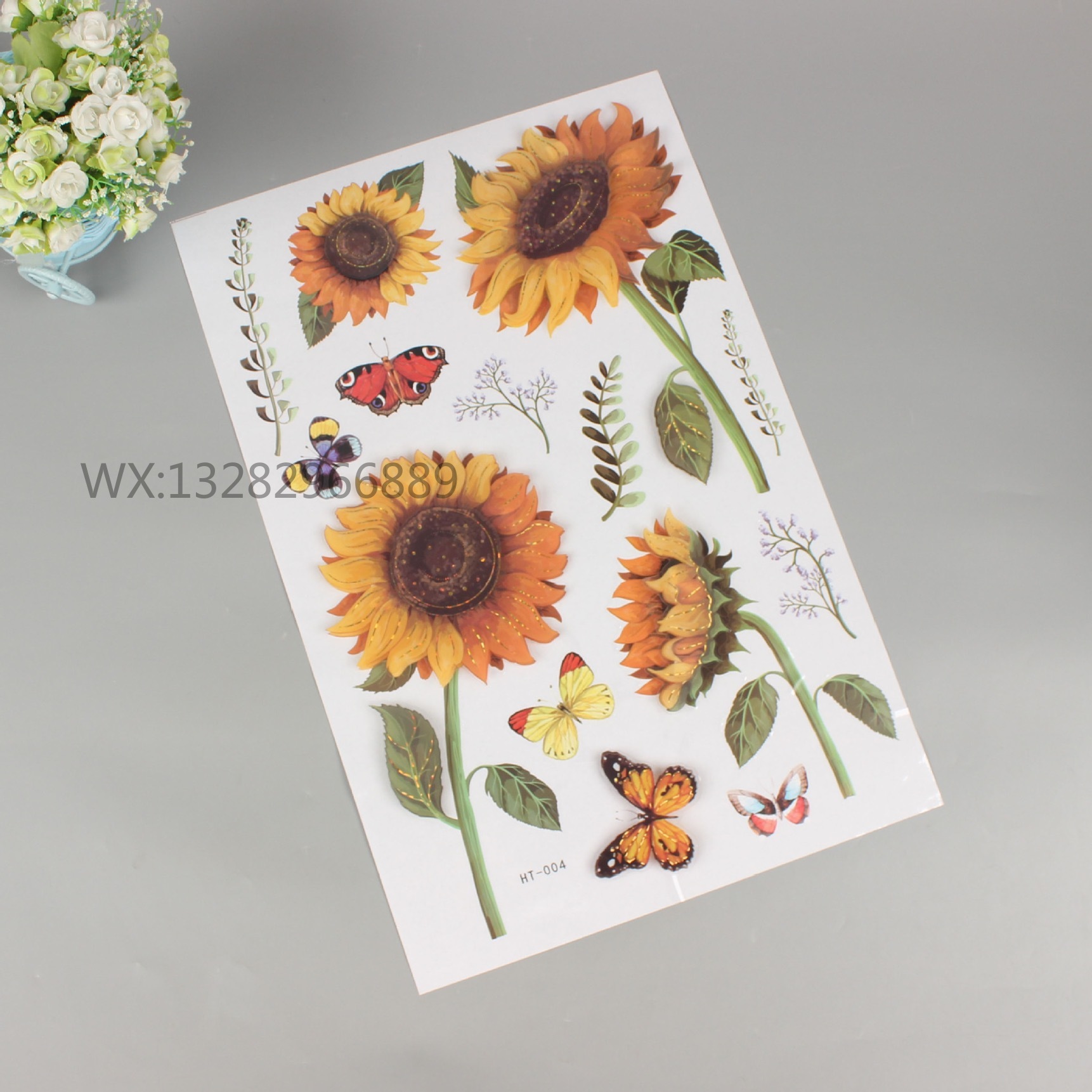 3D stereoscopic flower and butterfly decorative stickers, iron tower, animal stereoscopic vases, and wall stickers for home rooms pic 12