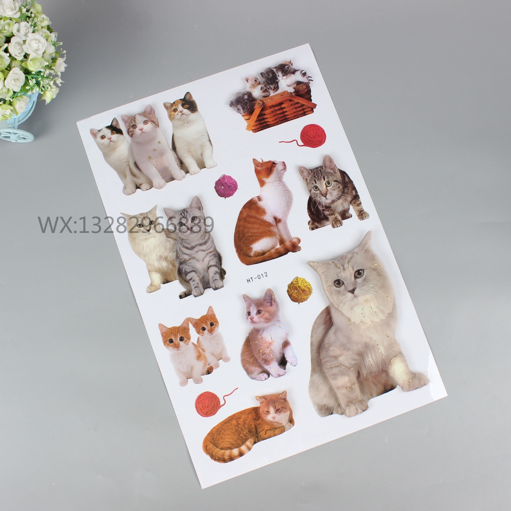 3D stereoscopic flower and butterfly decorative stickers, iron tower, animal stereoscopic vases, and wall stickers for home rooms pic 18