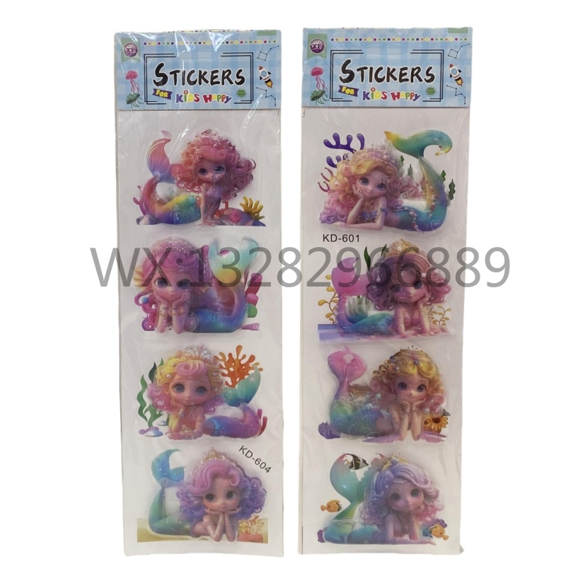 Four types of 8D three-dimensional handcrafted layer stickers for astronaut mermaid living room and bedroom wall decoration Application Scenario
