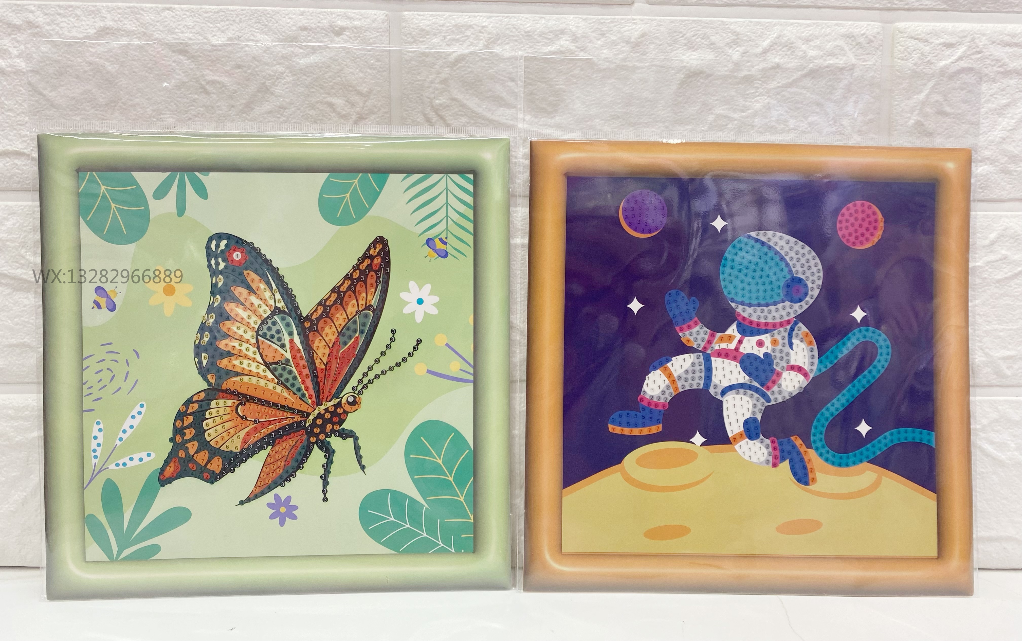 18*18 Cartoon DIY Diamond Painting, creative dot diamond sticker, children's educational toy, cute girl animal, can place diamond painting stickers, diamond painting, children's cartoon Specification image