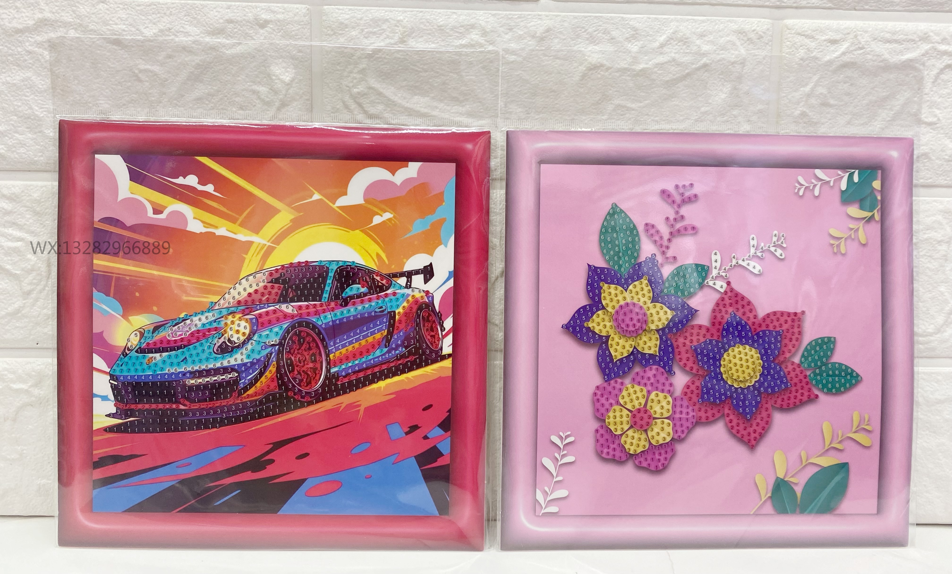 18*18 Cartoon DIY Diamond Painting, creative dot diamond sticker, children's educational toy, cute girl animal, can place diamond painting stickers, diamond painting, children's cartoon details Picture