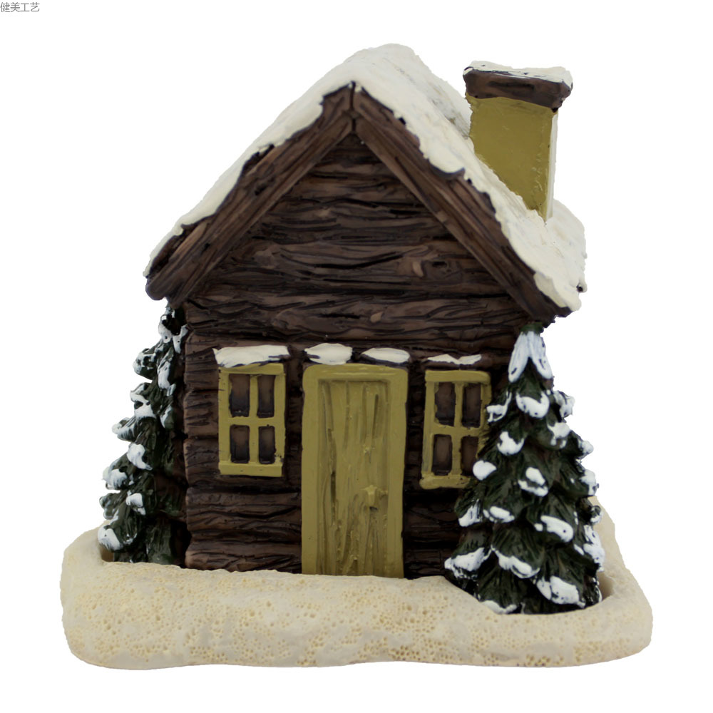手工彩绘来图定制欧式小房子建筑模型教堂摆件树脂工艺品