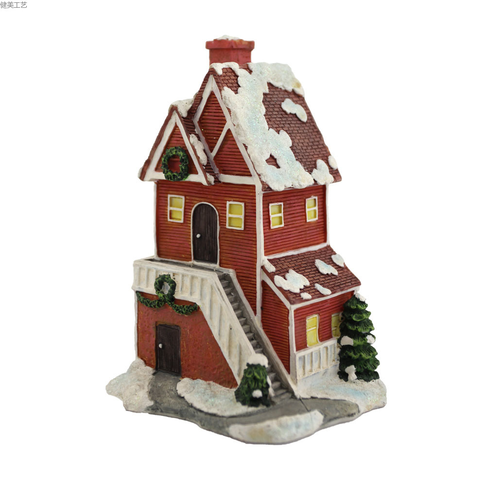 义乌健美工艺外贸易出口欧式小房屋模型圣诞礼品摆件