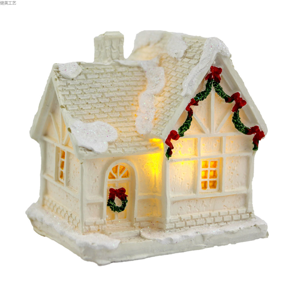 新款外贸出口手工彩绘来图定制欧式小房子建筑摆件详情14