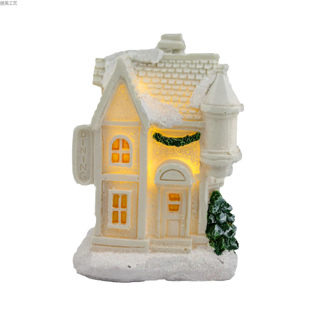 新款外贸出口手工彩绘来图定制欧式小房子建筑摆件详情3