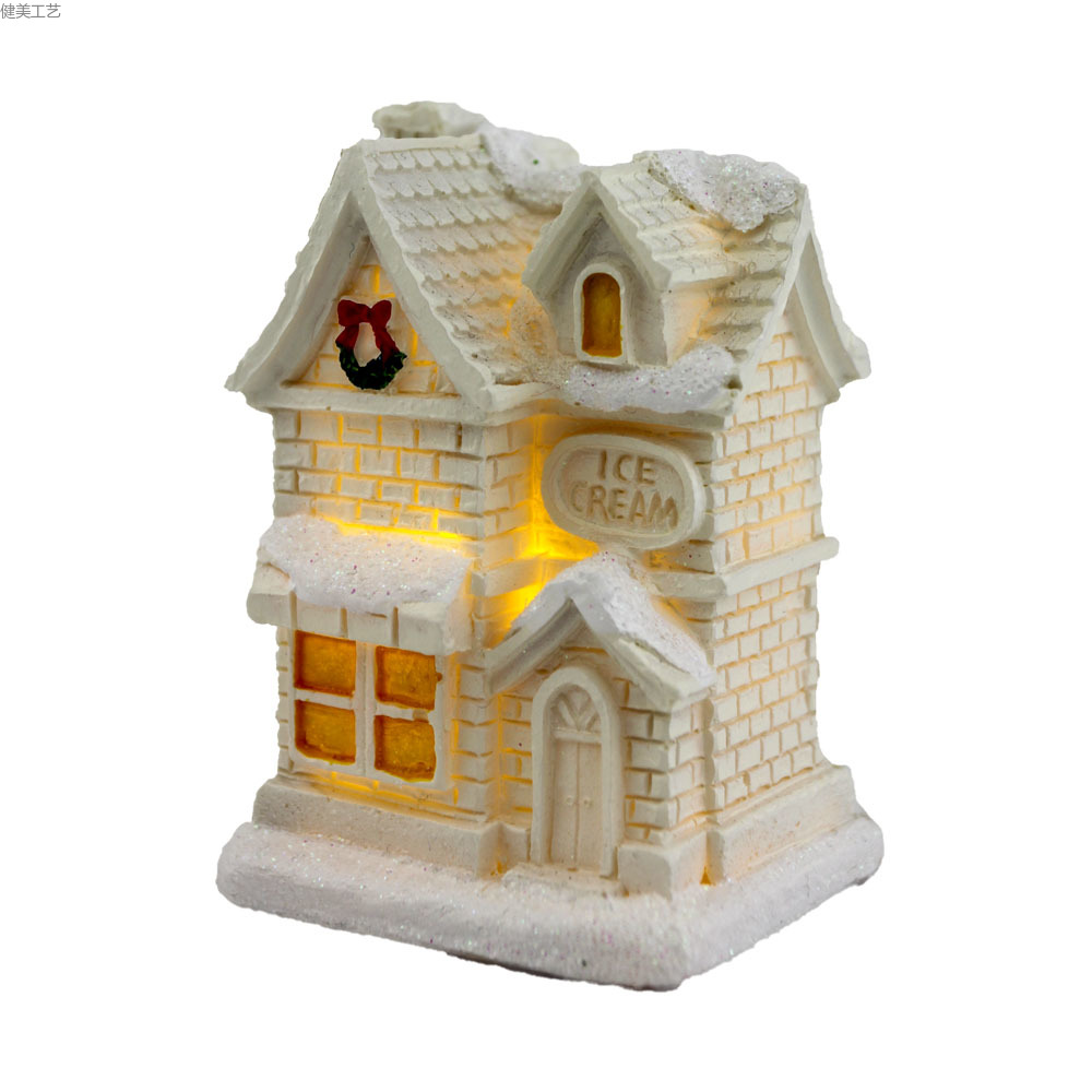 新款外贸出口手工彩绘来图定制欧式小房子建筑摆件详情2