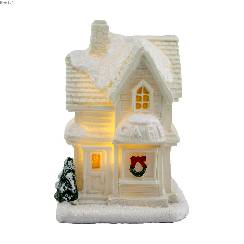 新款外贸出口手工彩绘来图定制欧式小房子建筑摆件详情4