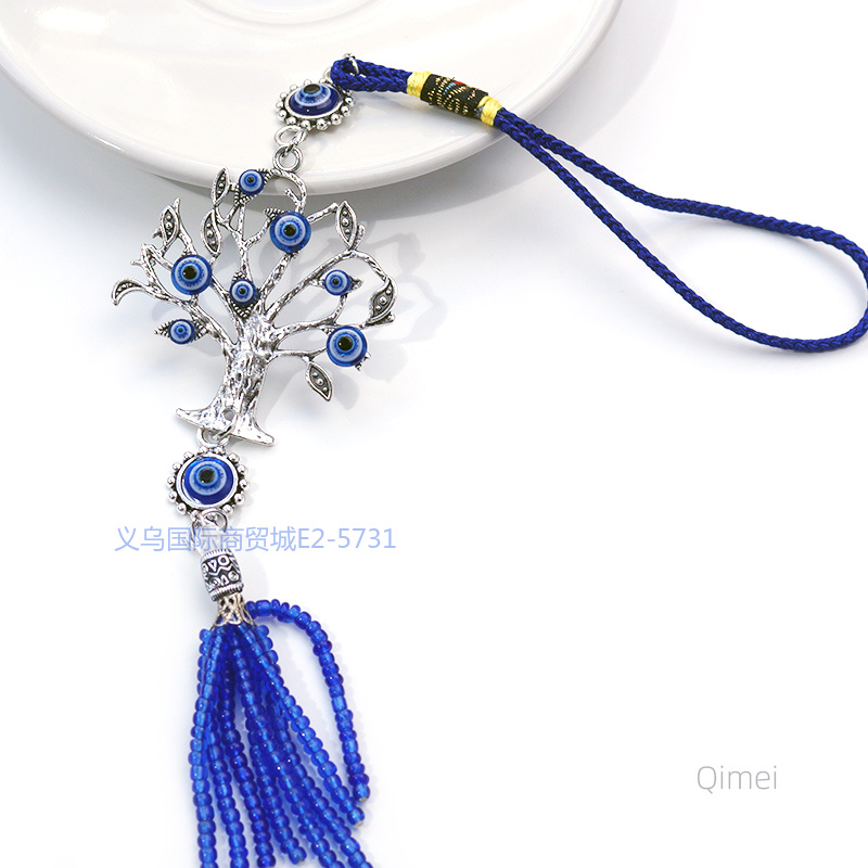 Siyao Accessories, Blue Eye style, Devil's Eye, Peace Tree, rice bead, ear head, alloy car wall decoration, home decoration items in stock, Greek and Turkish accessories factory direct sales, Yiwu Department Store, key pendants, car pendants Application Scenario