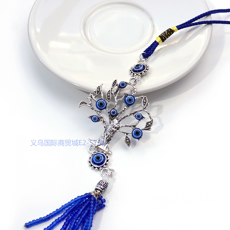 Siyao Accessories, Blue Eye style, Devil's Eye, Peace Tree, rice bead, ear head, alloy car wall decoration, home decoration items in stock, Greek and Turkish accessories factory direct sales, Yiwu Department Store, key pendants, car pendants Item Picture