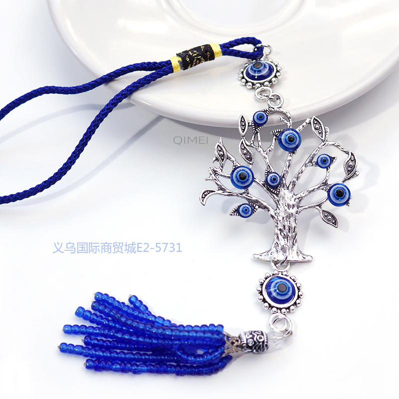 Siyao Accessories, Blue Eye style, Devil's Eye, Peace Tree, rice bead, ear head, alloy car wall decoration, home decoration items in stock, Greek and Turkish accessories factory direct sales, Yiwu Department Store, key pendants, car pendants details Picture