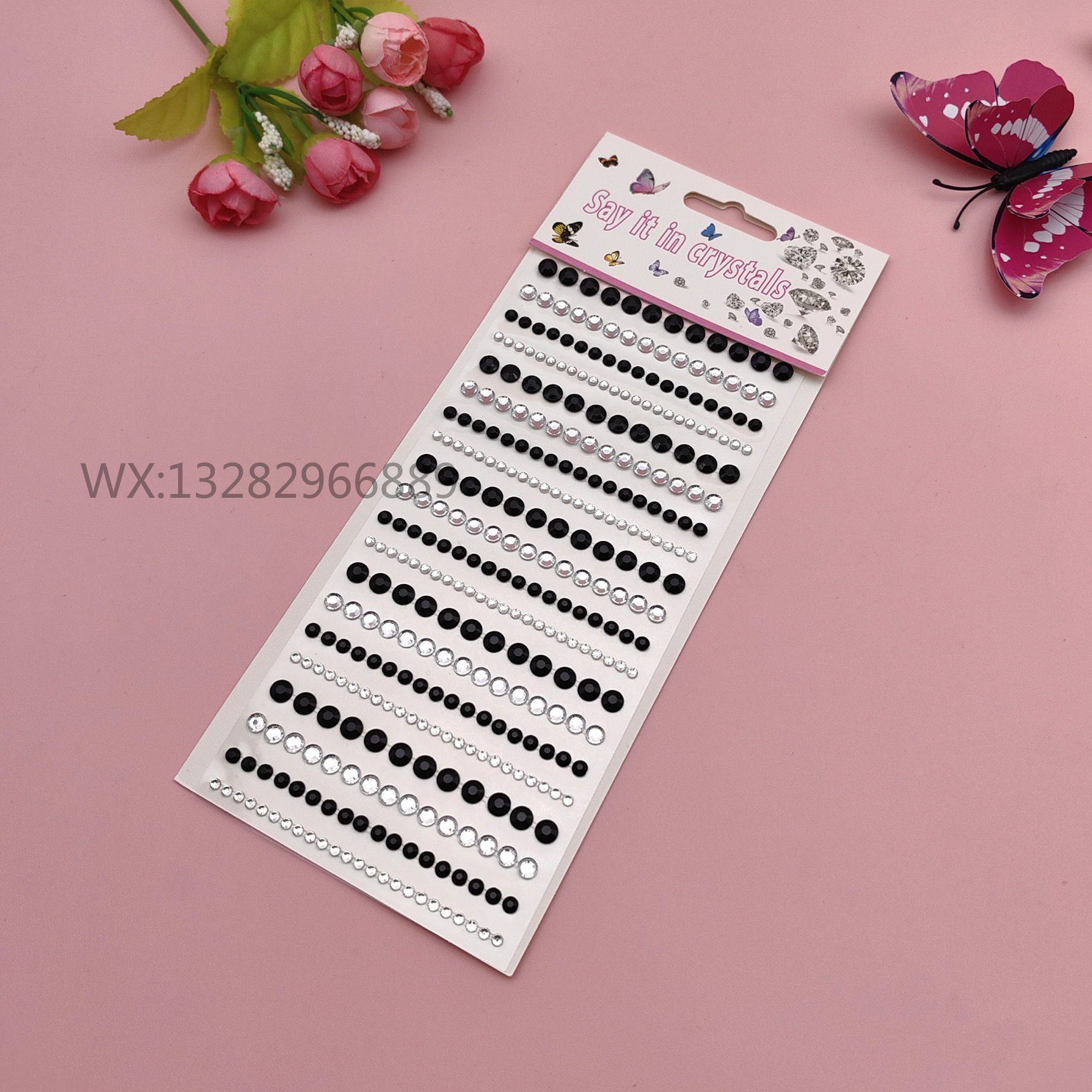 DIY gradient color mobile phone photo album computer decoration 3D stereoscopic acrylic diamond sticker 3456mm Item Picture