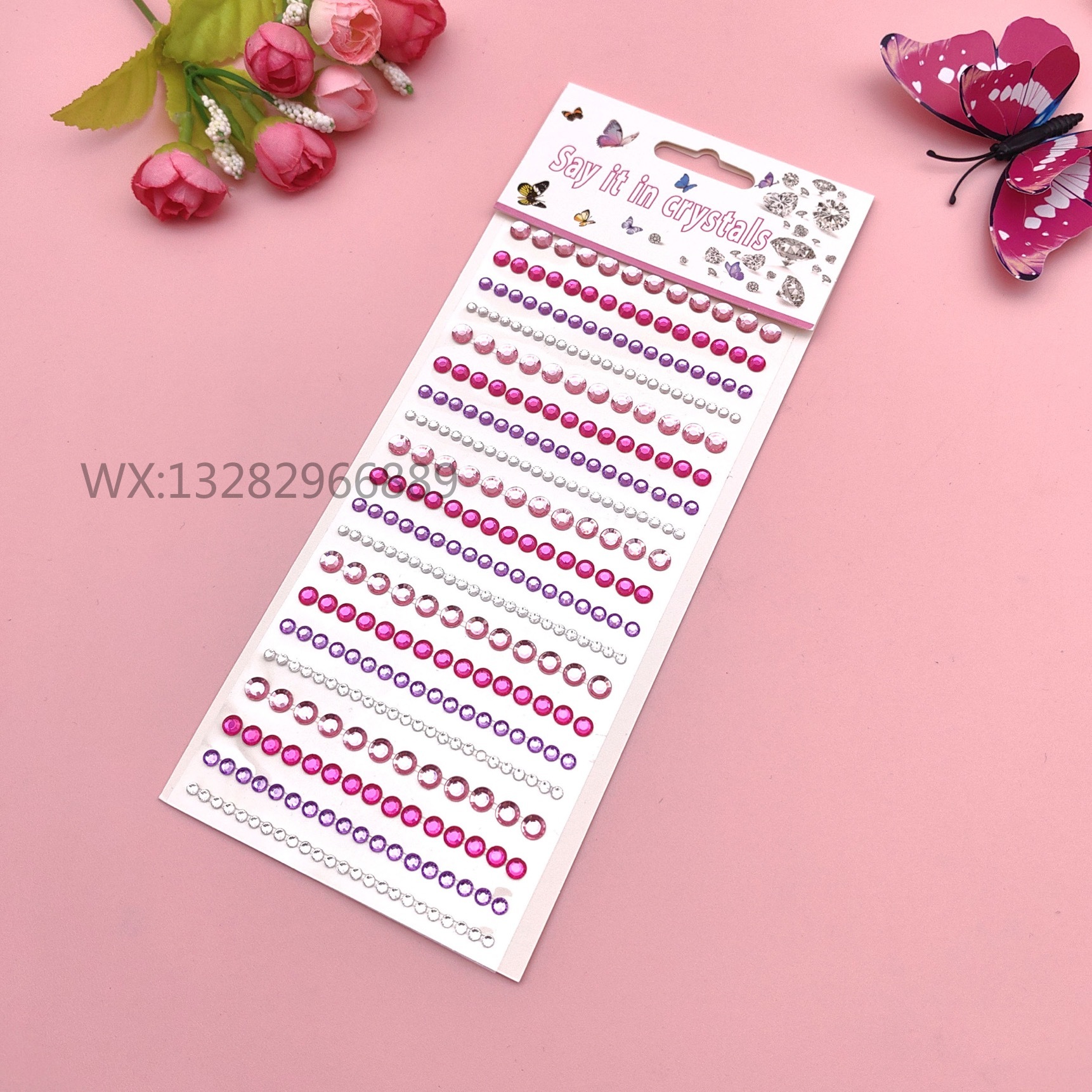 DIY gradient color mobile phone photo album computer decoration 3D stereoscopic acrylic diamond sticker 3456mm pic 3