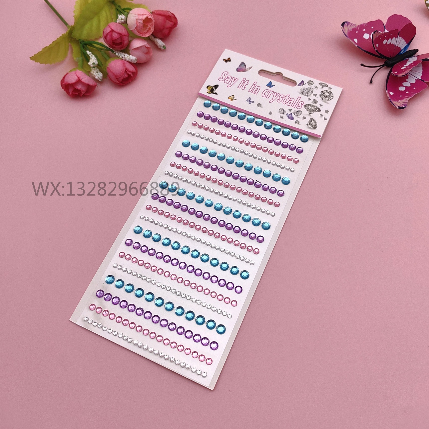 DIY gradient color mobile phone photo album computer decoration 3D stereoscopic acrylic diamond sticker 3456mm pic 5