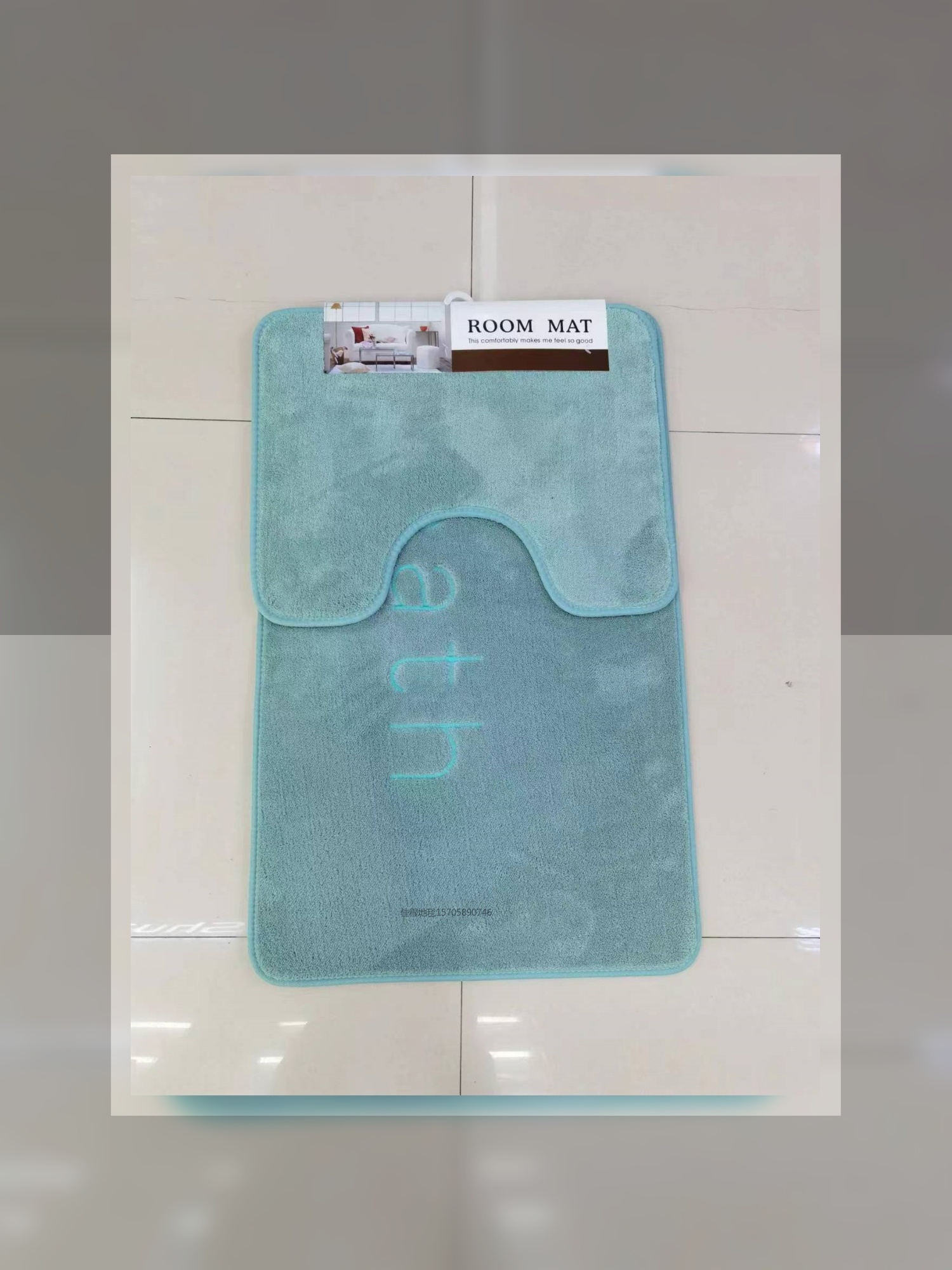 New electro-embroidered plush toilet 2-piece set, floor mat, foot mat, anti-slip mat, bathroom mat, combination mat, carpet, HOME mat, BATH mat, slippers, feet and other patterns, 50*80CM series full figure