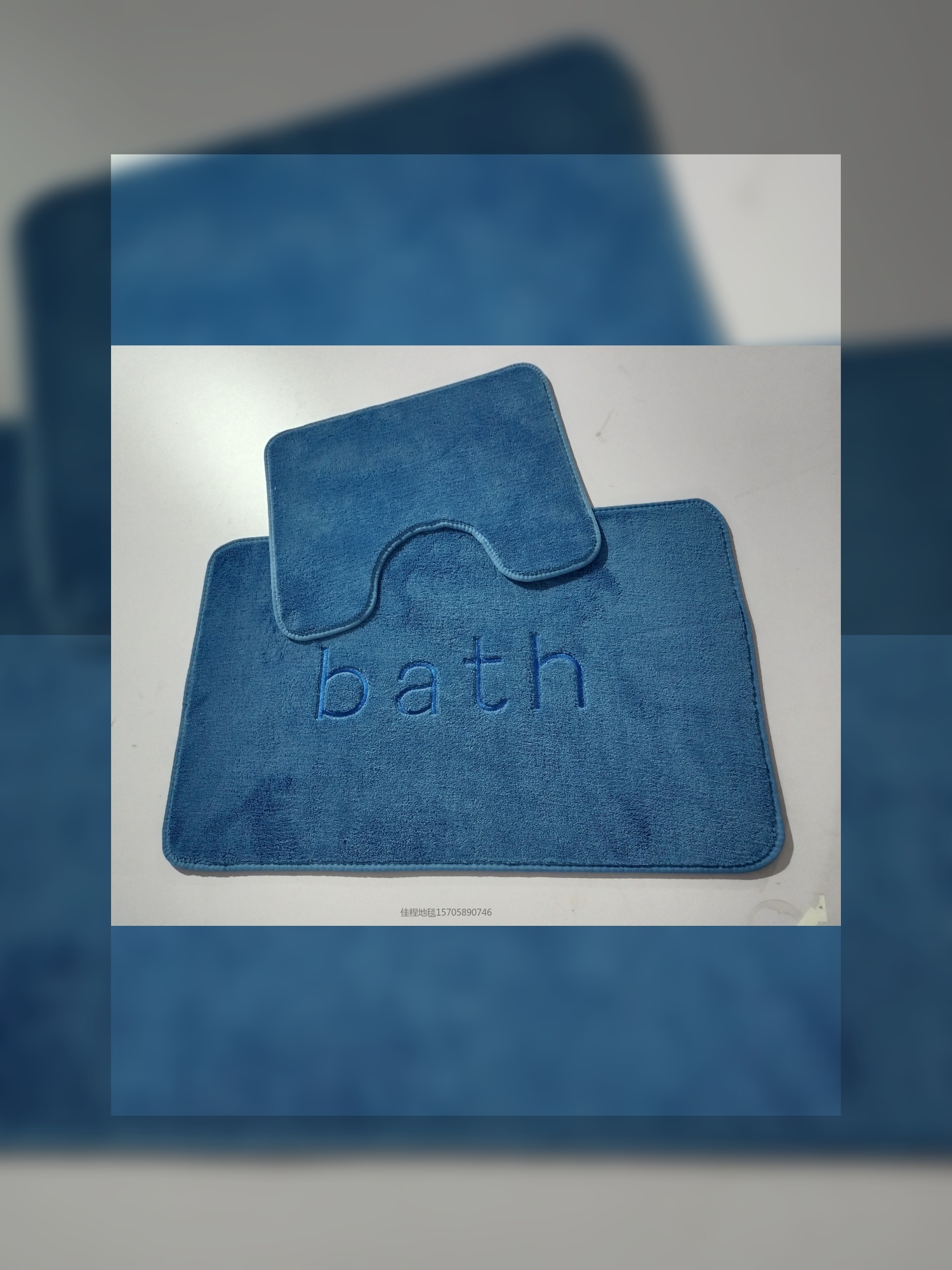 New electro-embroidered plush toilet 2-piece set, floor mat, foot mat, anti-slip mat, bathroom mat, combination mat, carpet, HOME mat, BATH mat, slippers, feet and other patterns, 50*80CM series Application Scenario