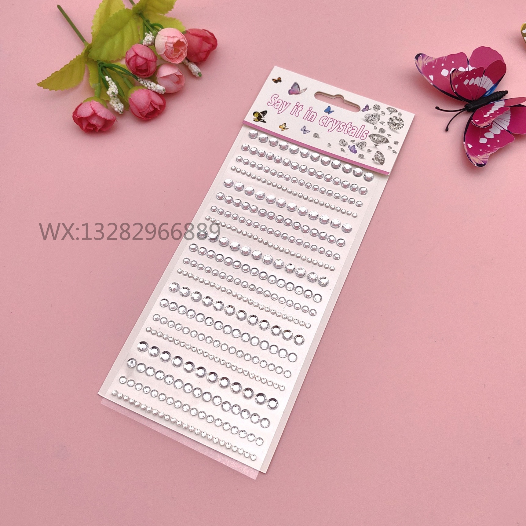 DIY gradient color mobile phone photo album computer decoration 3D stereoscopic acrylic diamond sticker 3456mm Specification image