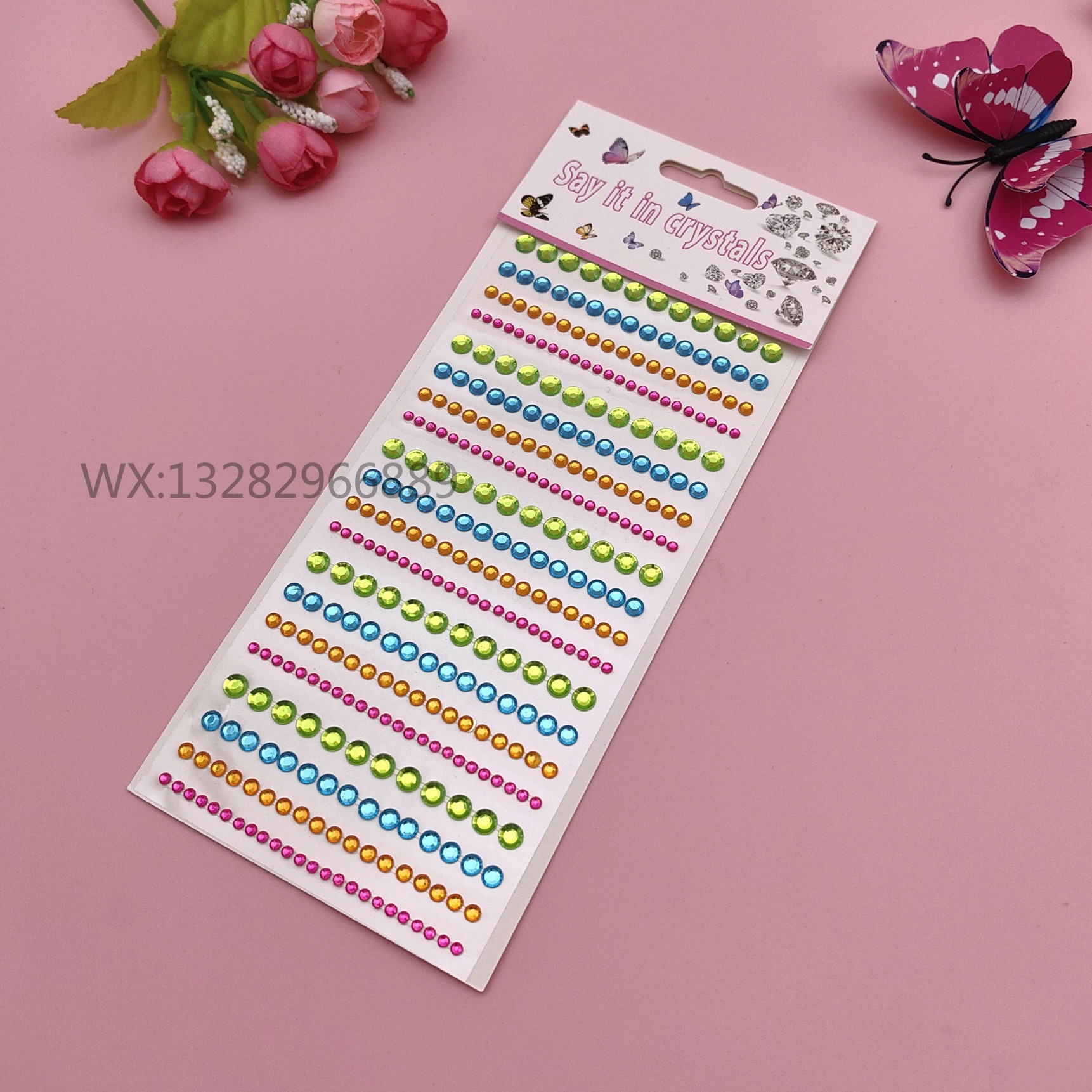 DIY gradient color mobile phone photo album computer decoration 3D stereoscopic acrylic diamond sticker 3456mm pic 6