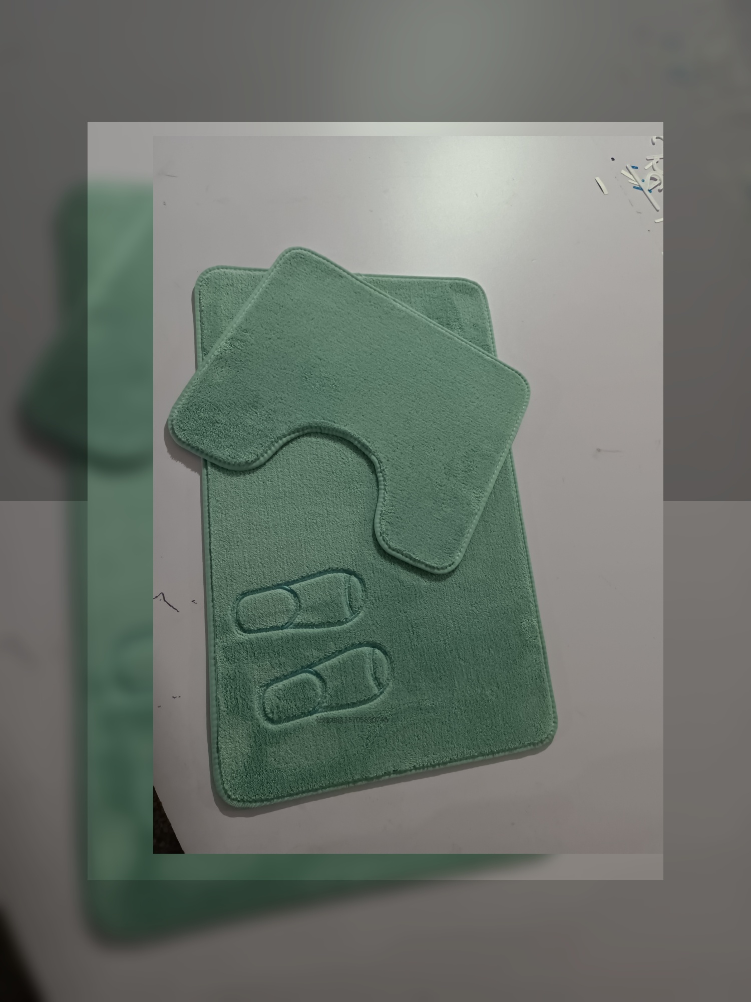 New electro-embroidered plush toilet 2-piece set, floor mat, foot mat, anti-slip mat, bathroom mat, combination mat, carpet, HOME mat, BATH mat, slippers, feet and other patterns, 50*80CM series Specification drawing