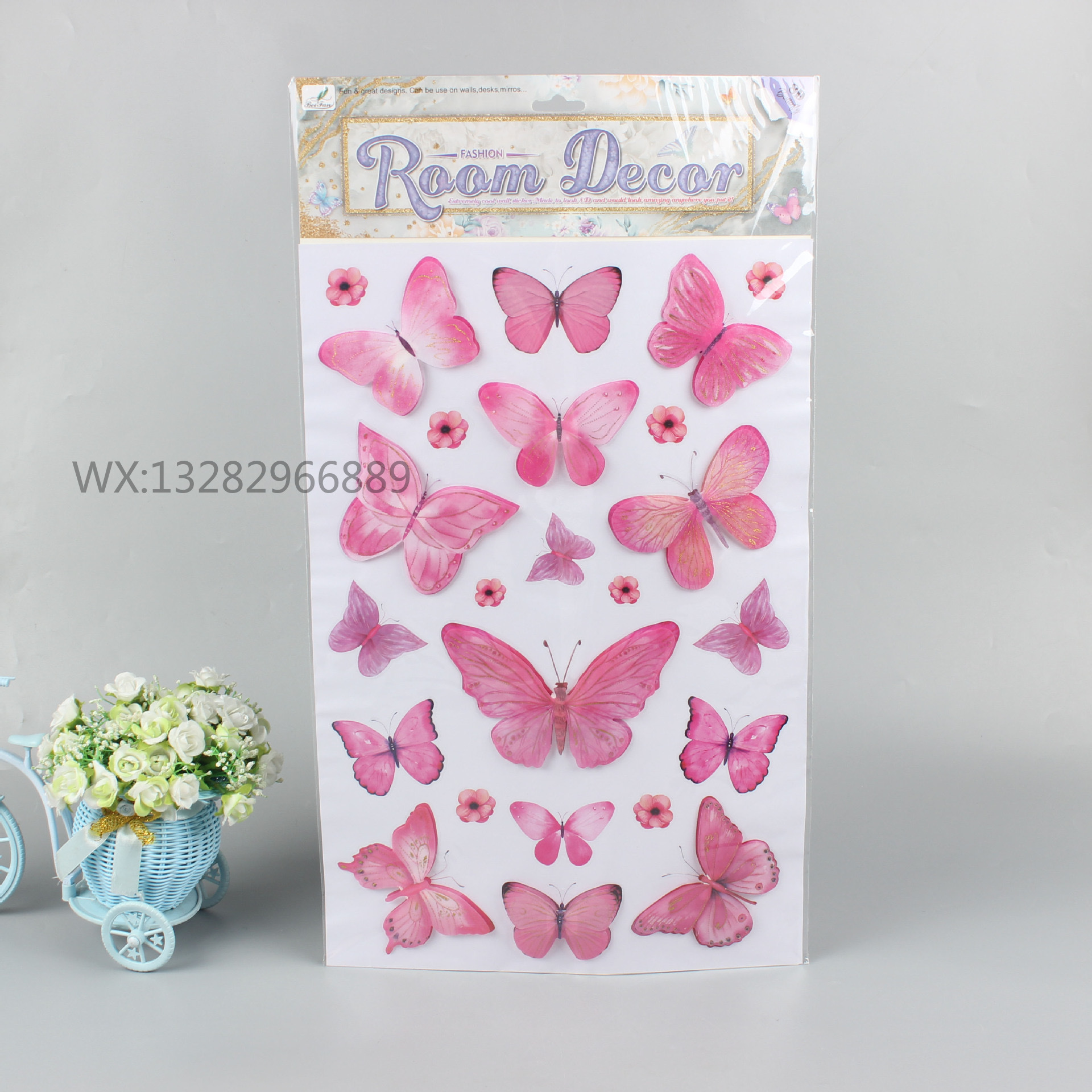 8 Three-dimensional butterfly decorative stickers, three-dimensional butterfly decorative home exhibition room wall stickers Specification image