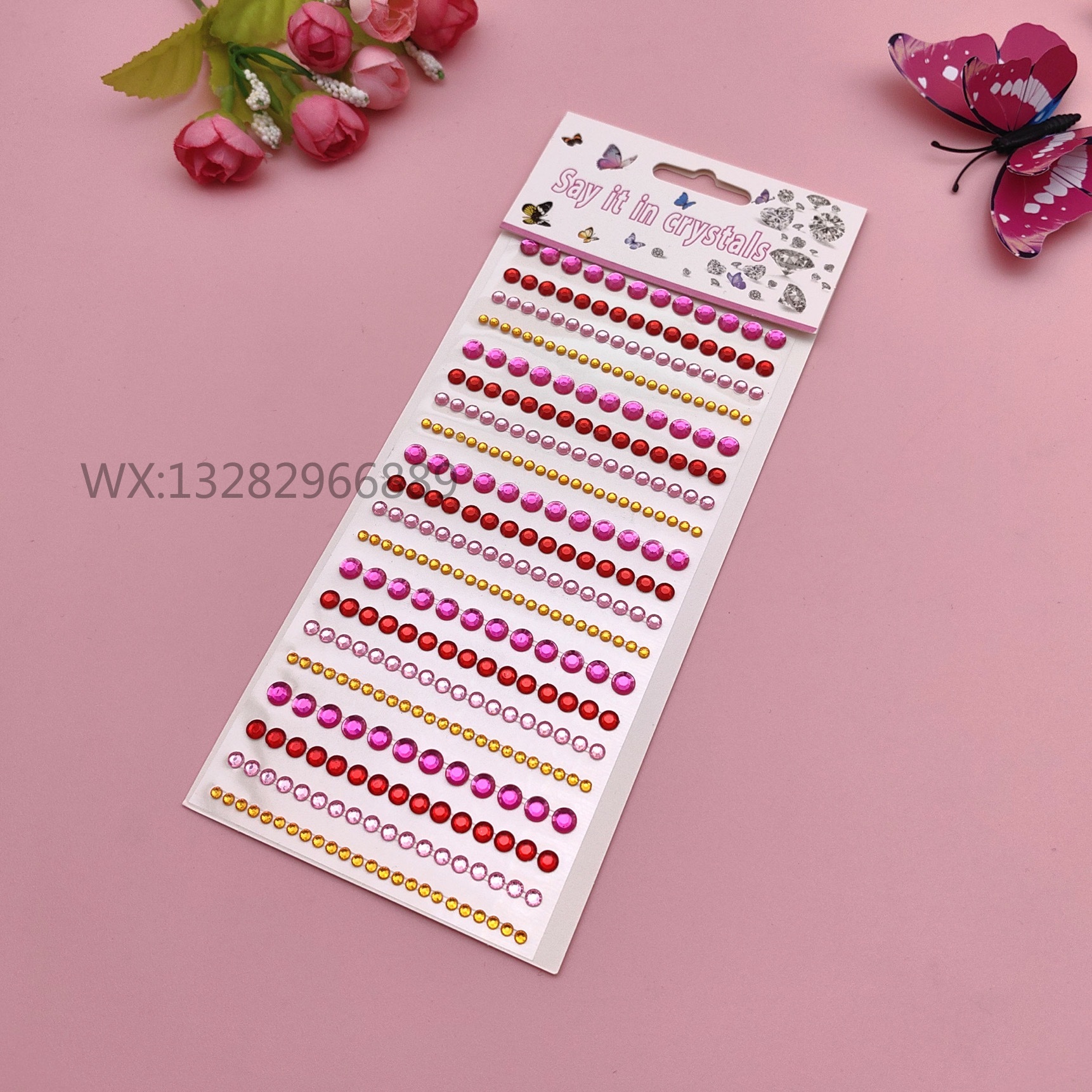 DIY gradient color mobile phone photo album computer decoration 3D stereoscopic acrylic diamond sticker 3456mm details Picture