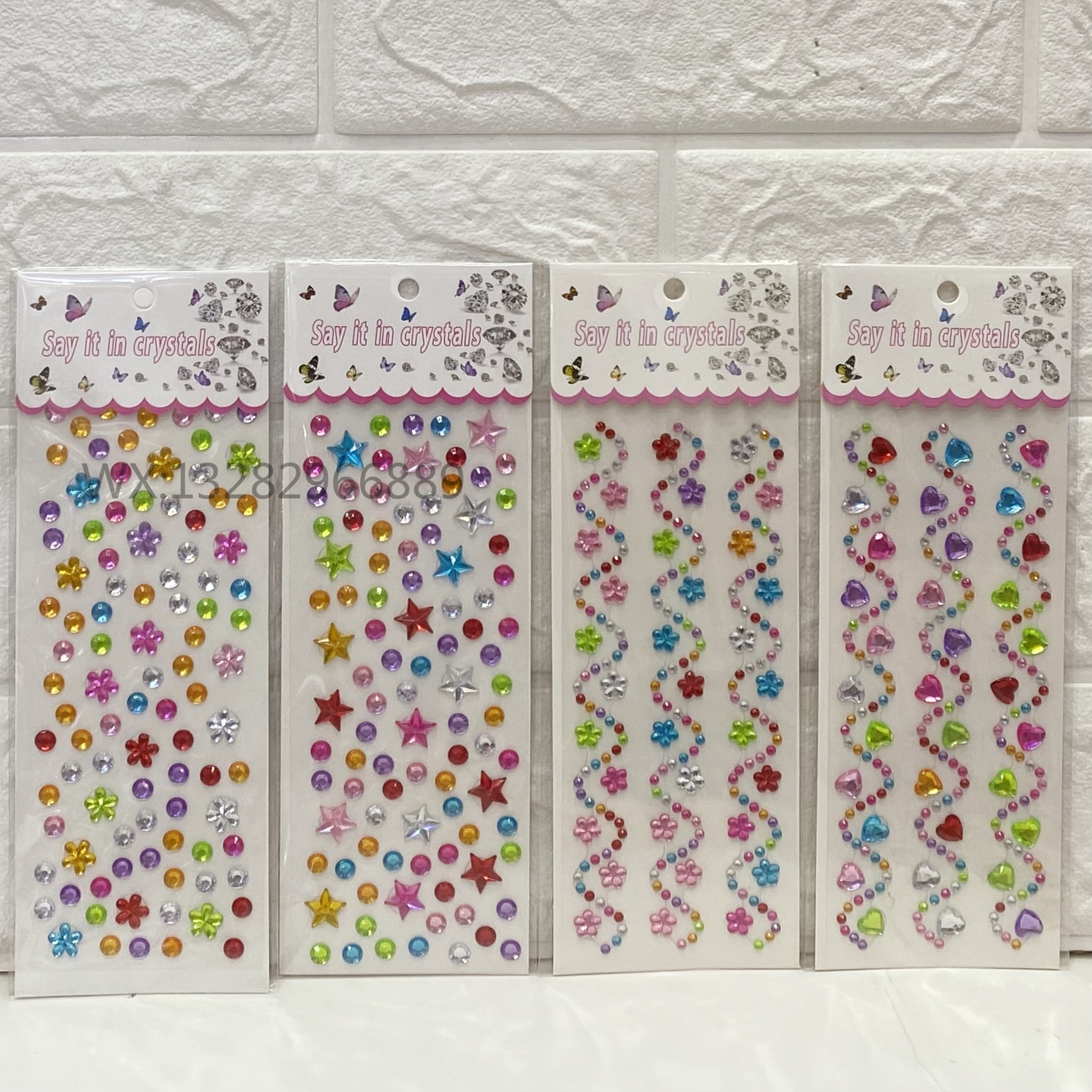 Children's cartoon decorative diamond stickers, ABS acrylic three-dimensional creative crystal decorative gemstone three-dimensional diamond stickers details Picture