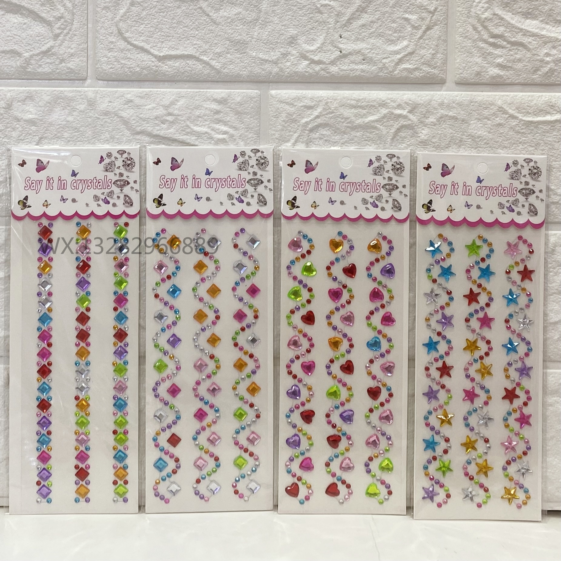 Children's cartoon decorative diamond stickers, ABS acrylic three-dimensional creative crystal decorative gemstone three-dimensional diamond stickers Specification image