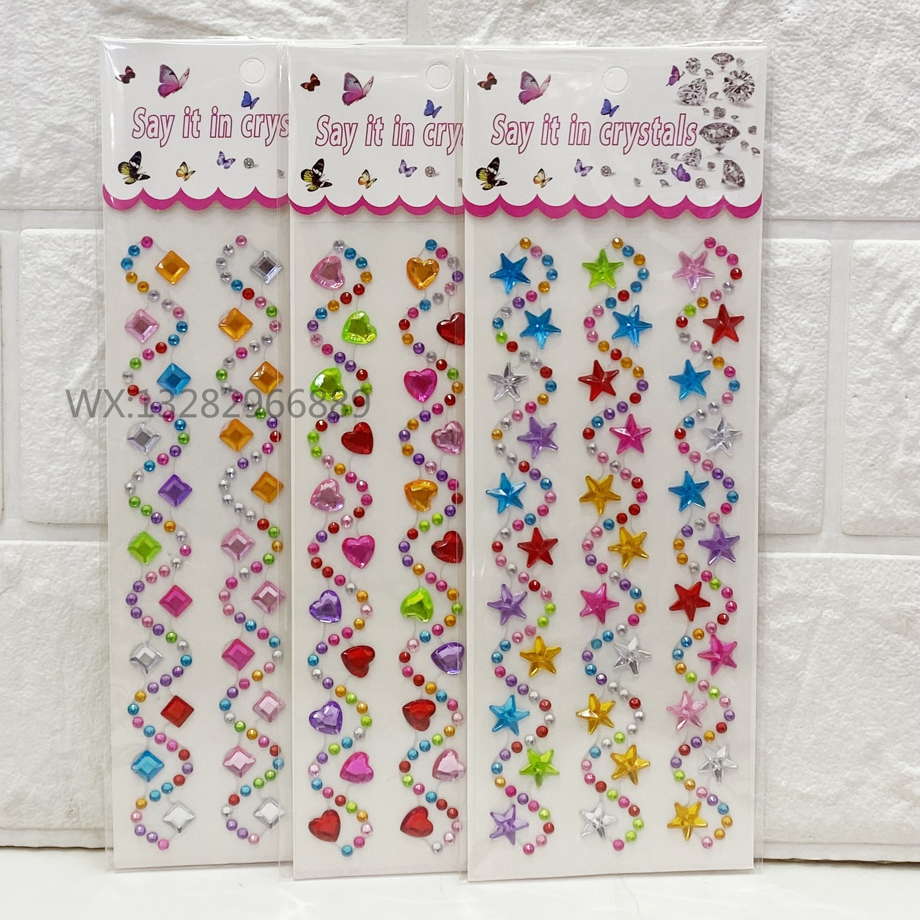 Children's cartoon decorative diamond stickers, ABS acrylic three-dimensional creative crystal decorative gemstone three-dimensional diamond stickers