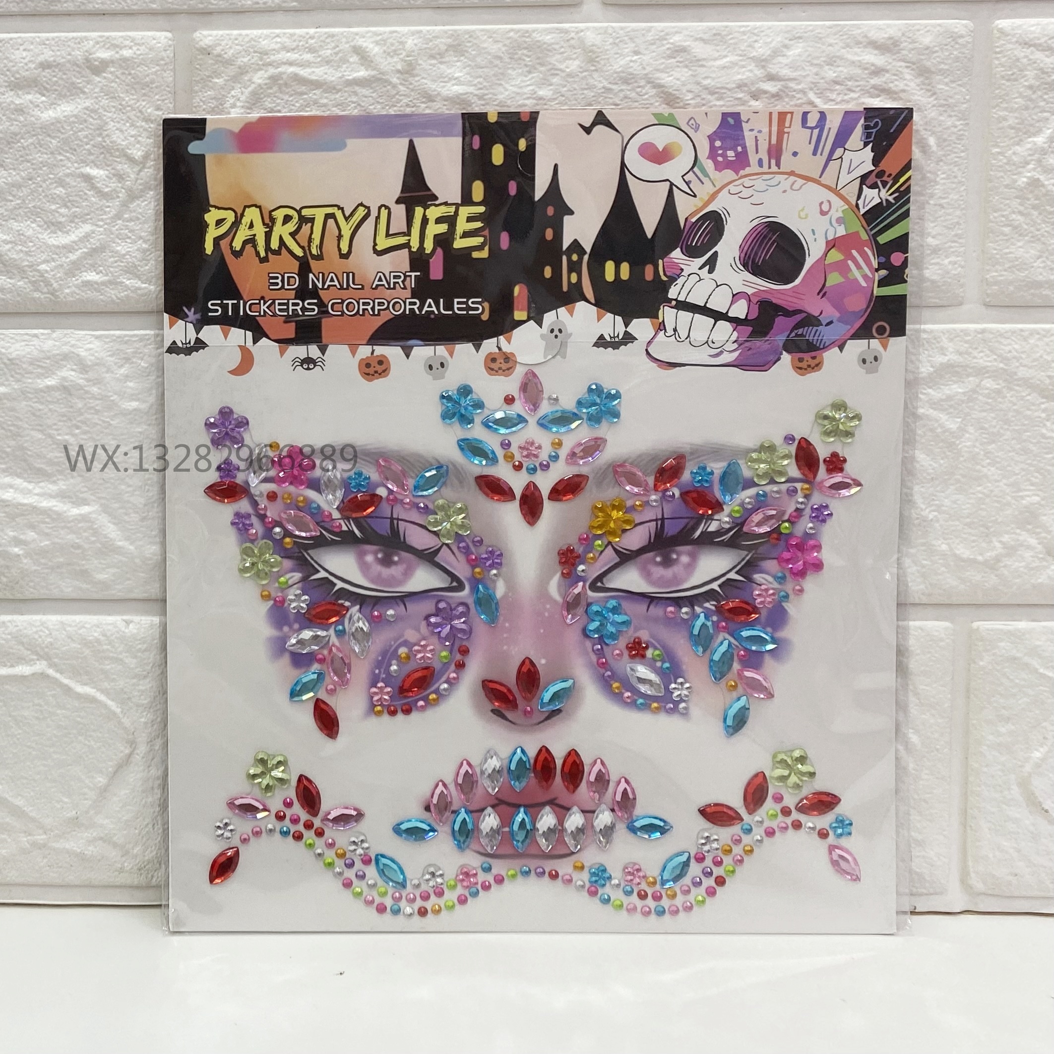 Face stickers, brow stickers, acrylic diamond stickers, festival parties, masquerade balls, face stickers, diamond tattoo stickers, colored diamond accessories details Picture