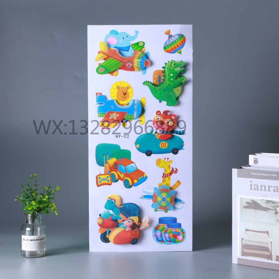 Cartoon animal layer-by-layer decorative wall stickers for living room and bedroom walls, 8D three-dimensional handcrafted layer-by-layer stickers details Picture