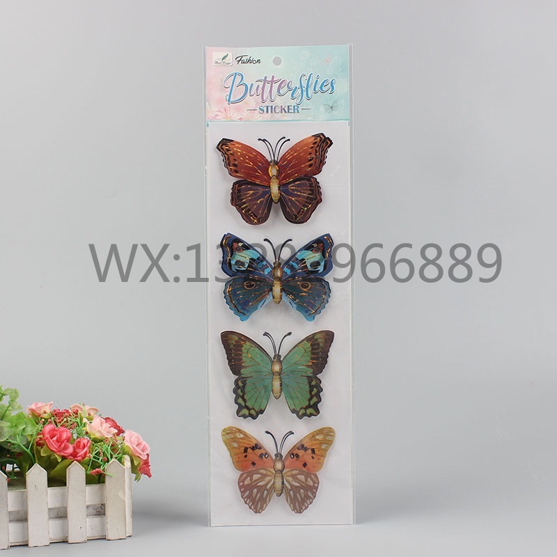 Four types of butterfly layer stickers for living room and bedroom wall decoration 8D three-dimensional handcrafted layer stickers Item Picture