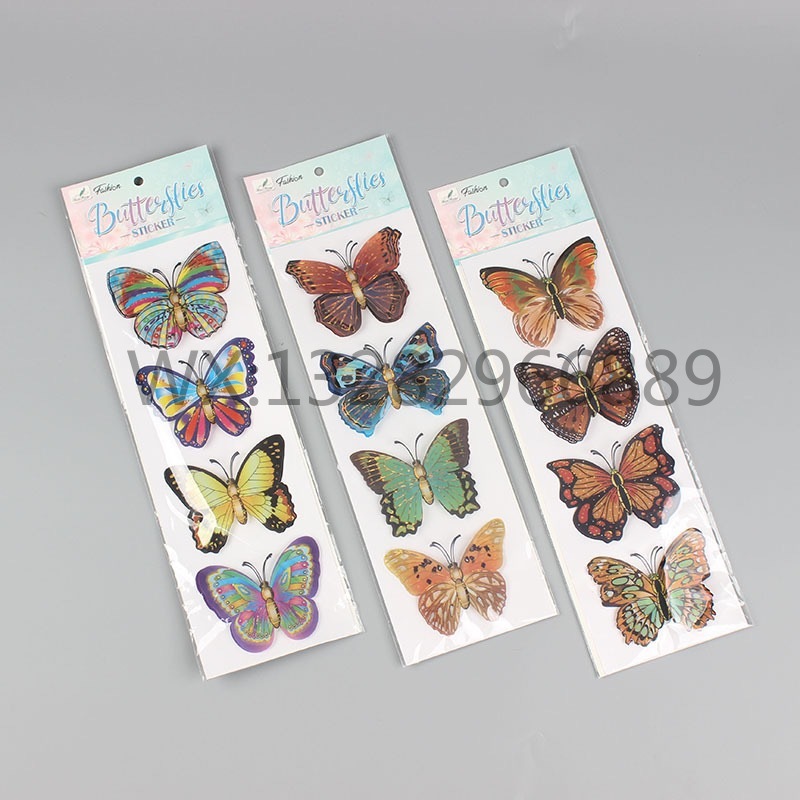 Four types of butterfly layer stickers for living room and bedroom wall decoration 8D three-dimensional handcrafted layer stickers details Picture