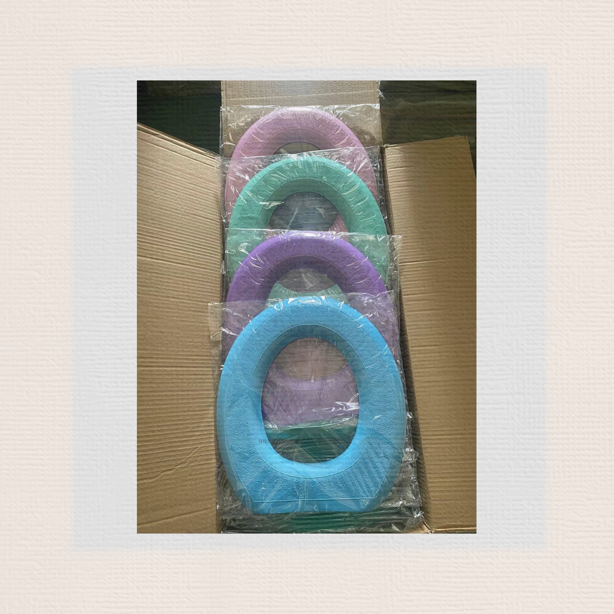 EVA plain toilet seat cushion, anti-slip cushion, anti-freezing and warm EVA toilet seat cushion, O-shaped and U-shaped with handle, regular 5-6 colors, 160 pieces per piece, packed in cartons for foreign trade Specification drawing