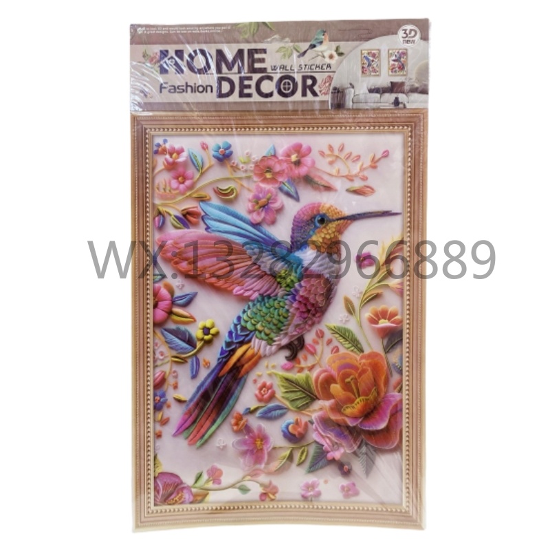 3d仿真立体孔雀飞鸟相框立体贴画 相框孔雀墙贴立体手工层层墙贴