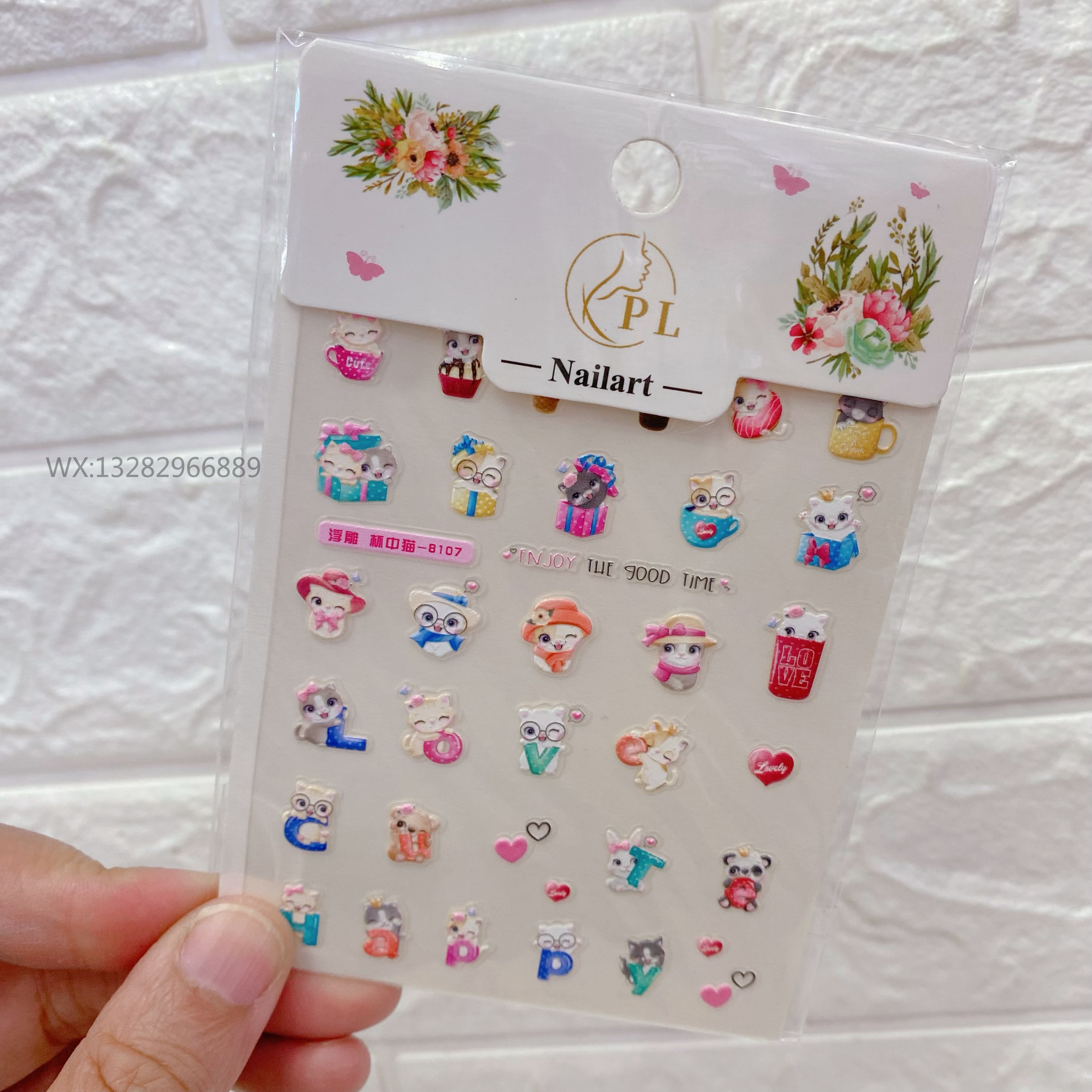 5D Cartoon relief nail stickers, planner stickers, beauty relief small stickers, personalized children's cartoon nail stickers, nail stickers Application Scenario